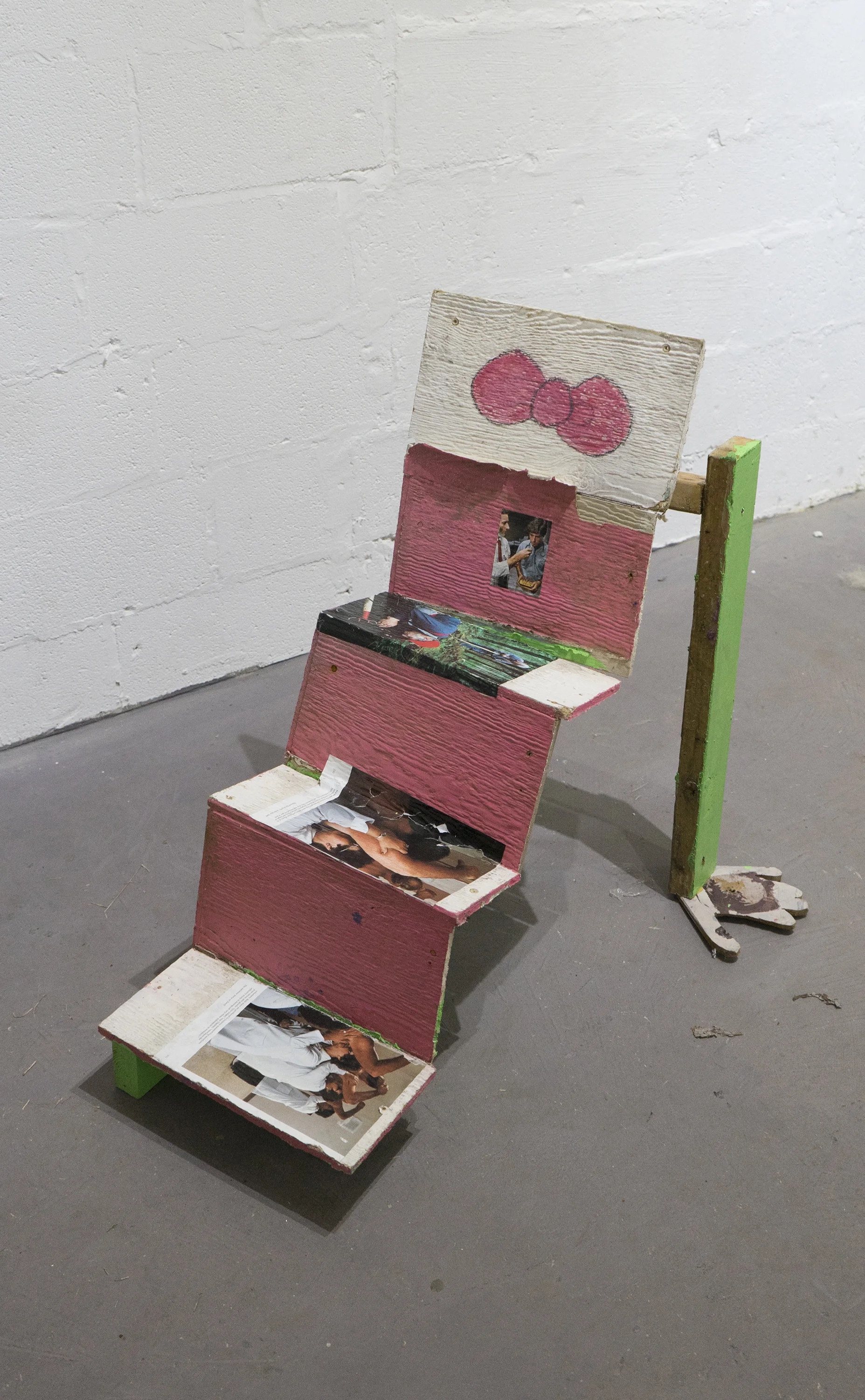 Nose Knows latex, acrylic, wood, and magazine images on a sorority ranking object 2017