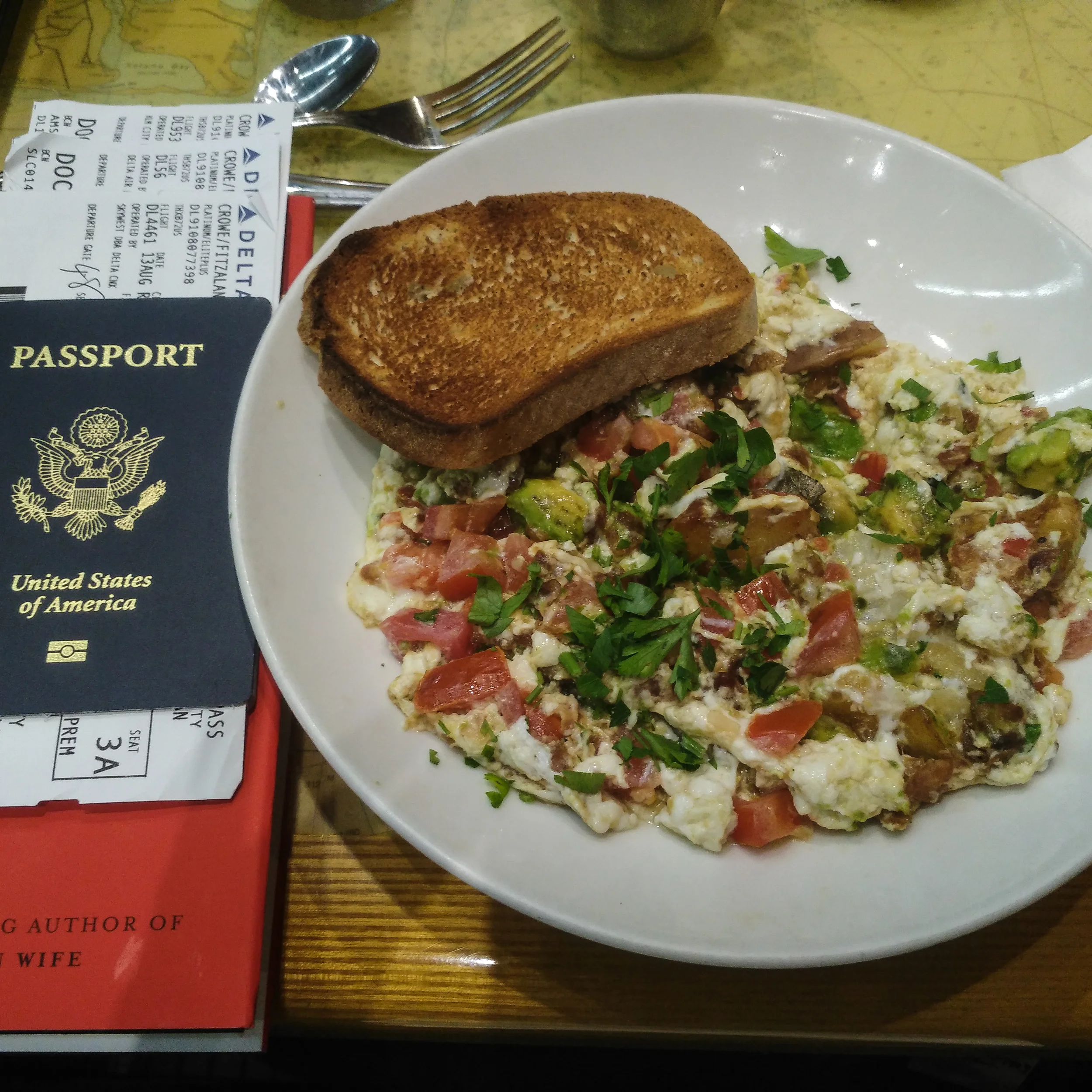 Last US meal for a few weeks. I had no idea I was about to start another hellish travel day.