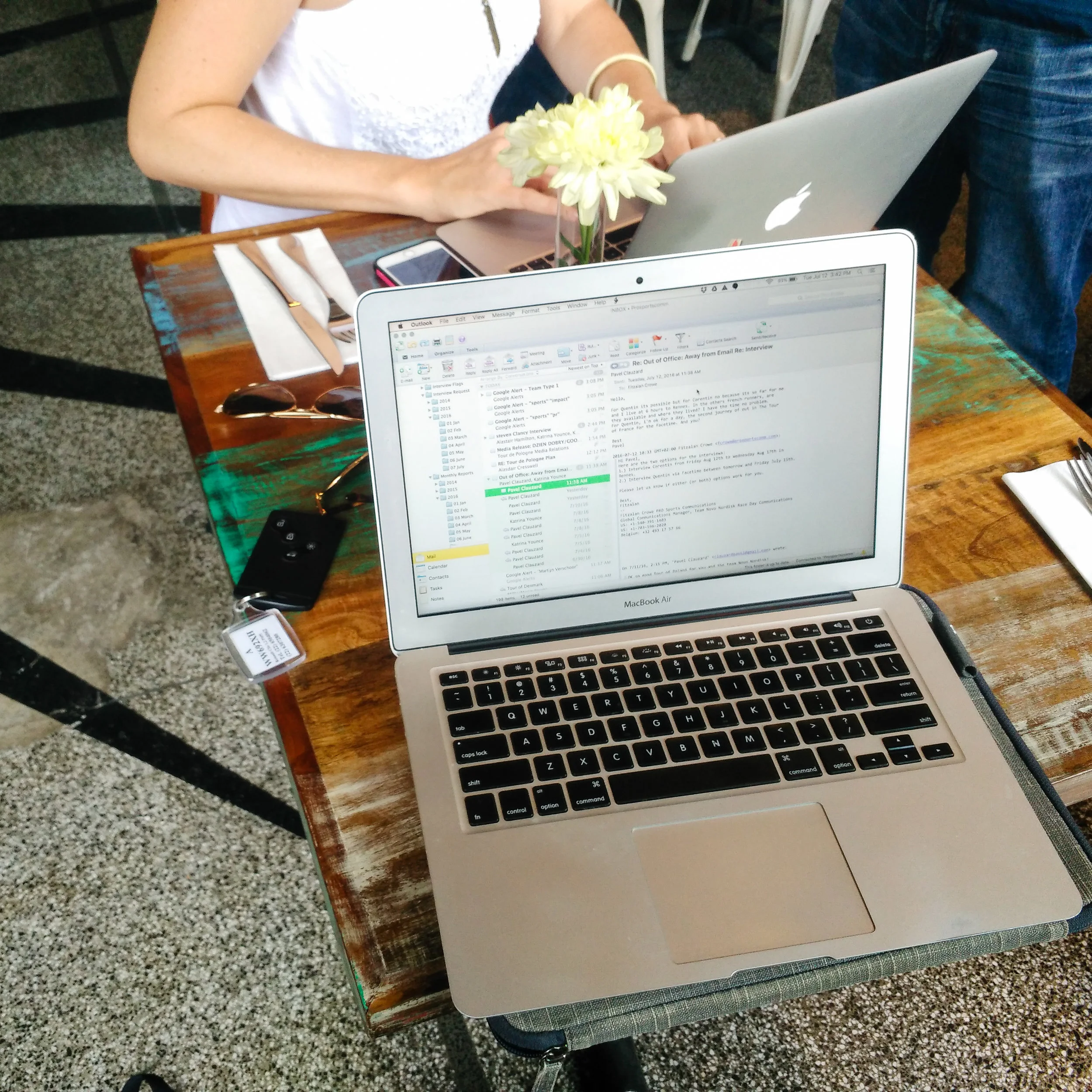 In the middle of Poland where Internet wasn't always great. We found a cafe with super strong WiFi and got cranking before the race finished. This is a fairly normal habit if the race doesn't have a press room (or doesn't have WiFi at the press room...?!?!)
