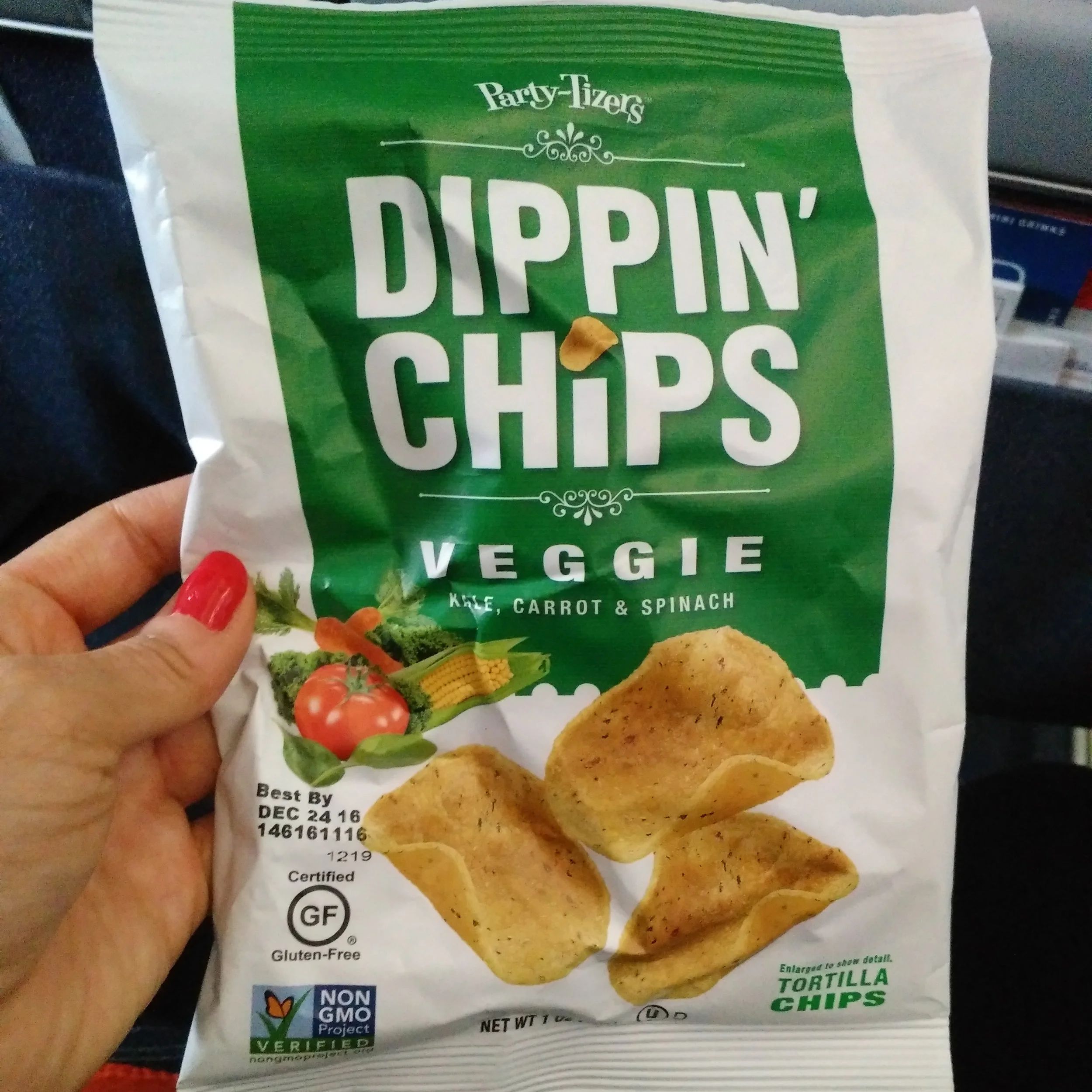 I wish I had some salsa to enjoy with these Party- Tizers Dippin Chips but felt good to get in some veggies as part of my salty snack.