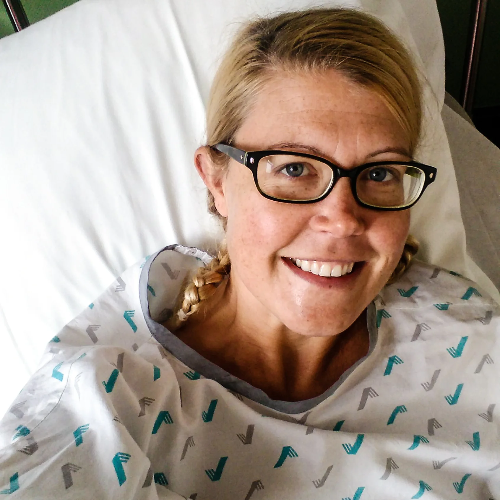 All smiles heading into surgery. I was just eager to get it all over with and hopefully be on the path to less pained feet.