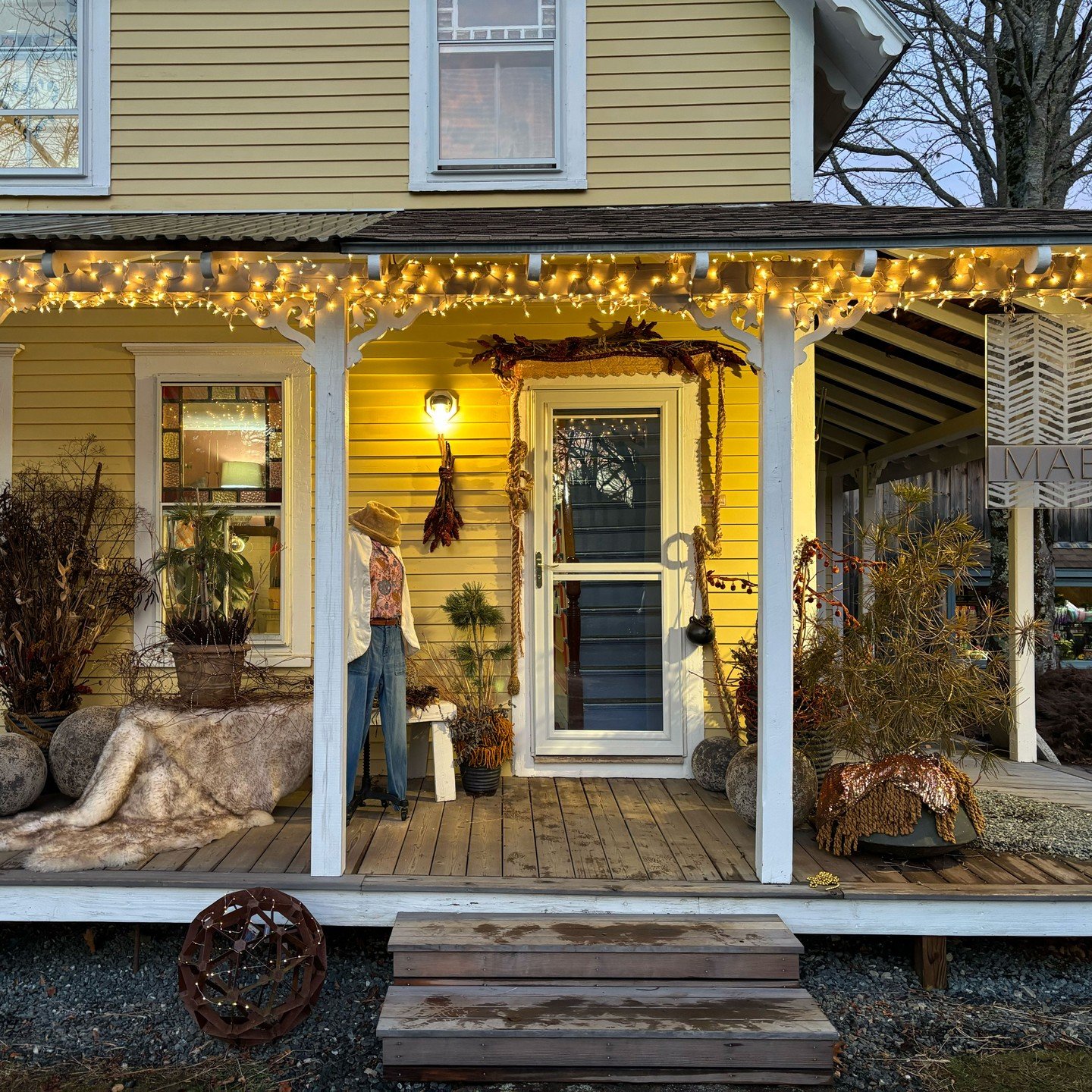 Yesterday we updated the porch of MAE! Don't miss Wendy's Solstice party this Friday afternoon.