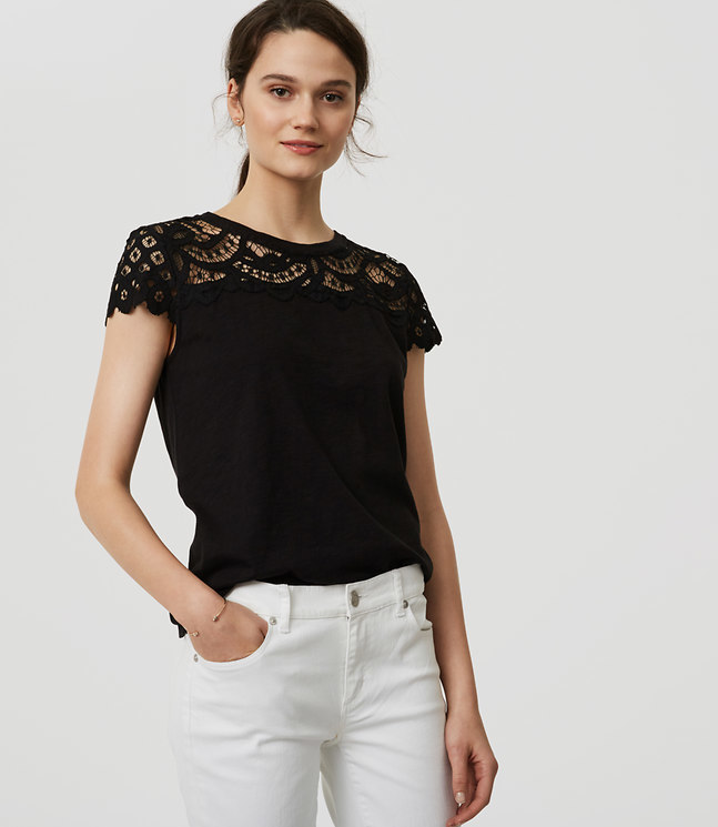 Lace Topped Tee , $40