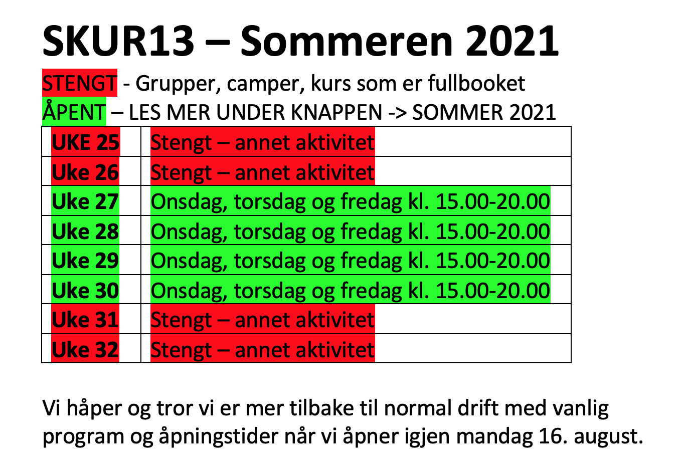 Sommer i SKUR13