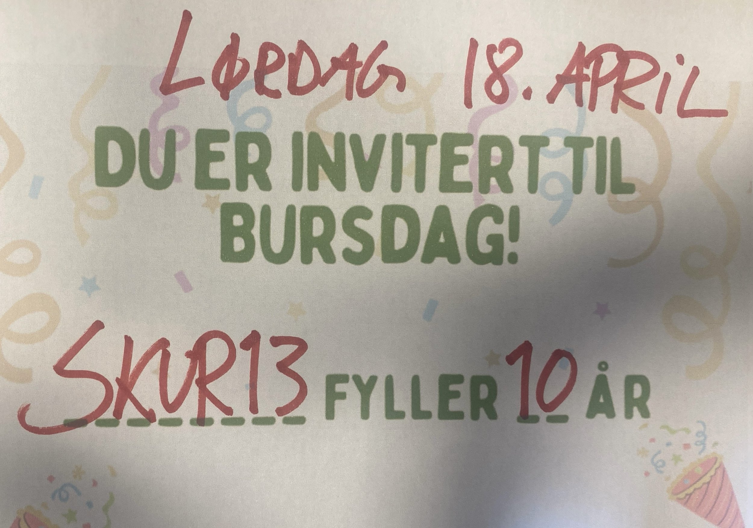 SKUR13 fyller 10 år
