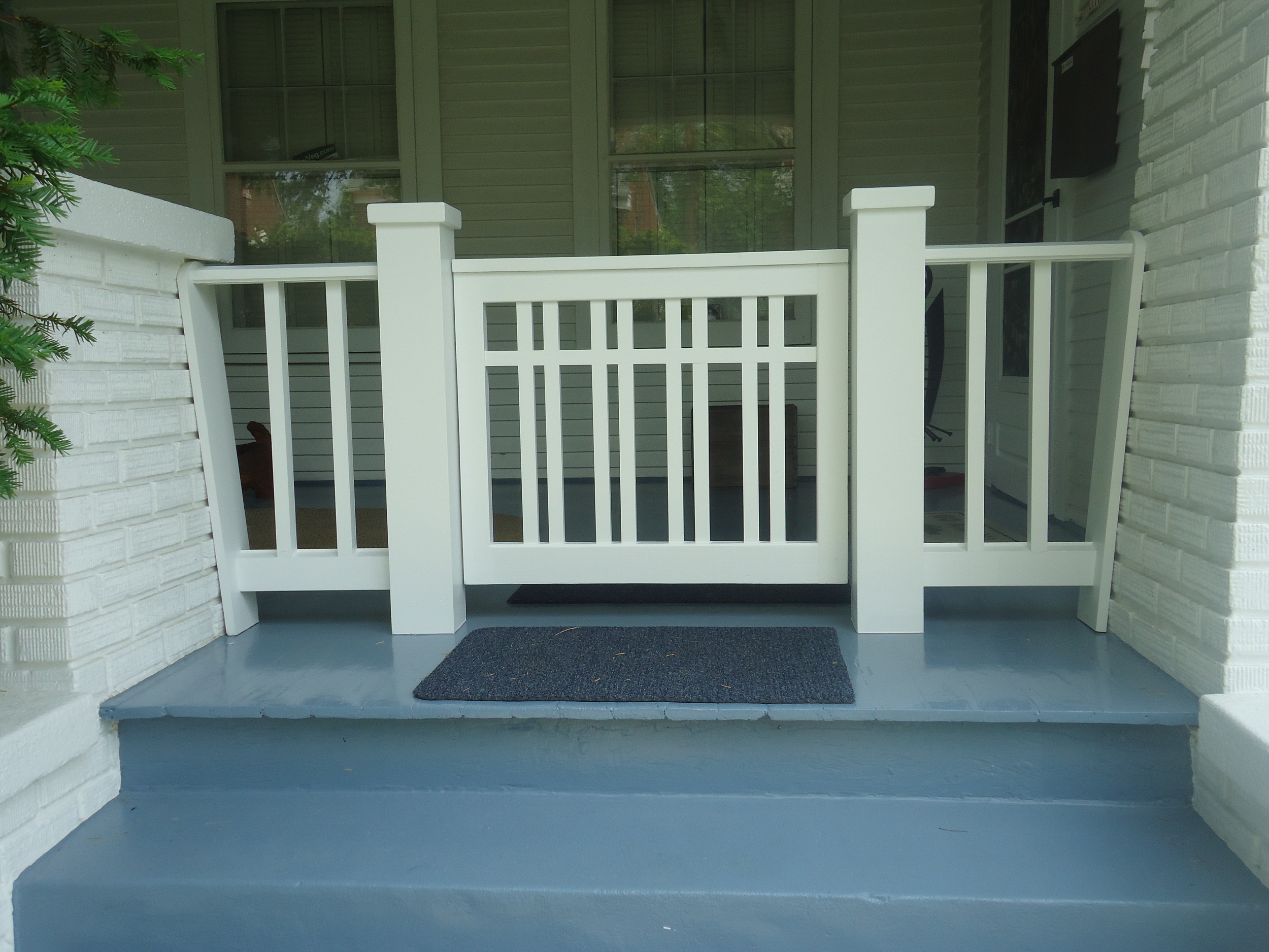  Completed Craftsman-Style Painted Wooden Gate 