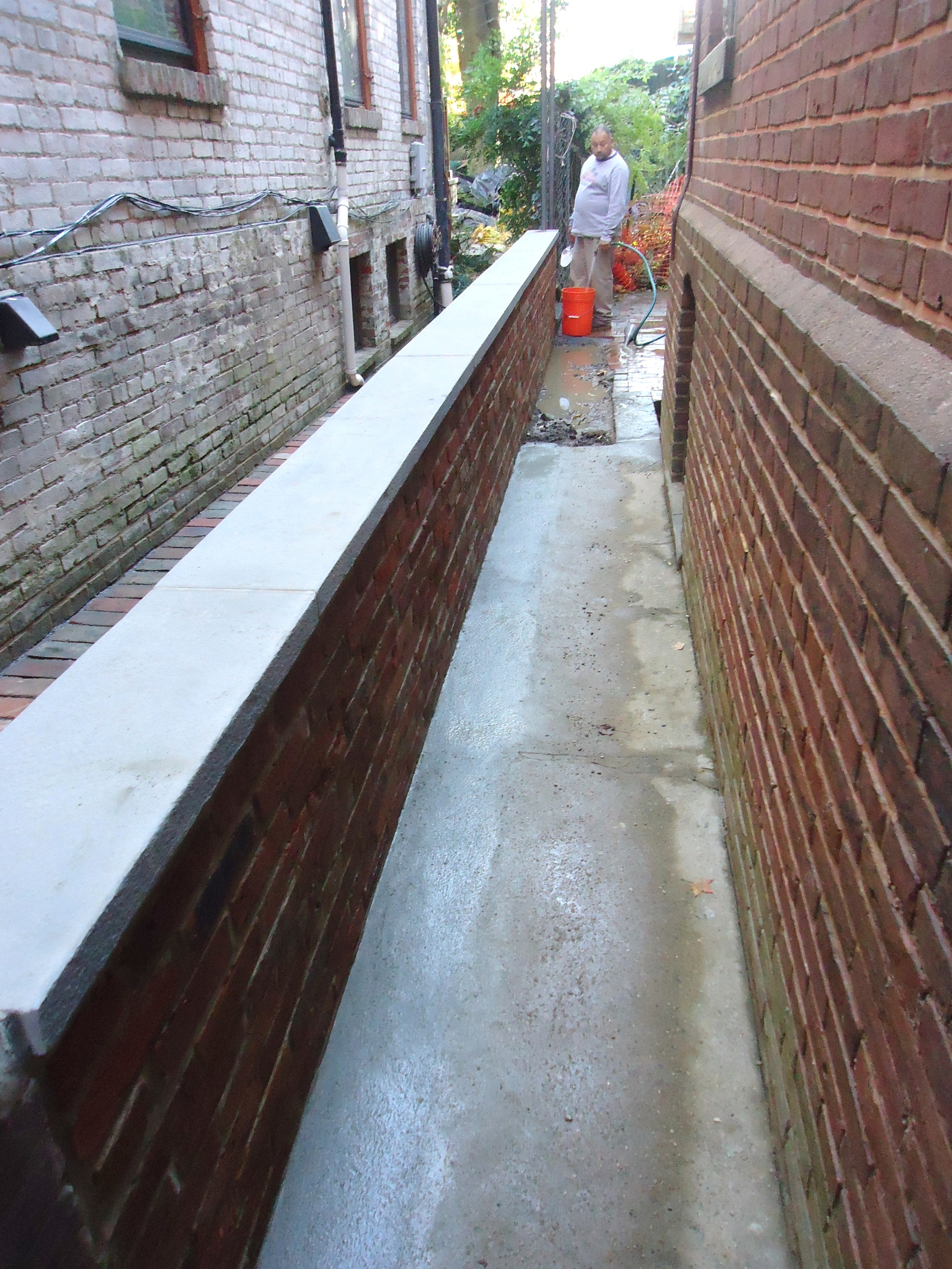 Brick Partitioning Wall with Brick and Concrete  Pathways&nbsp; 