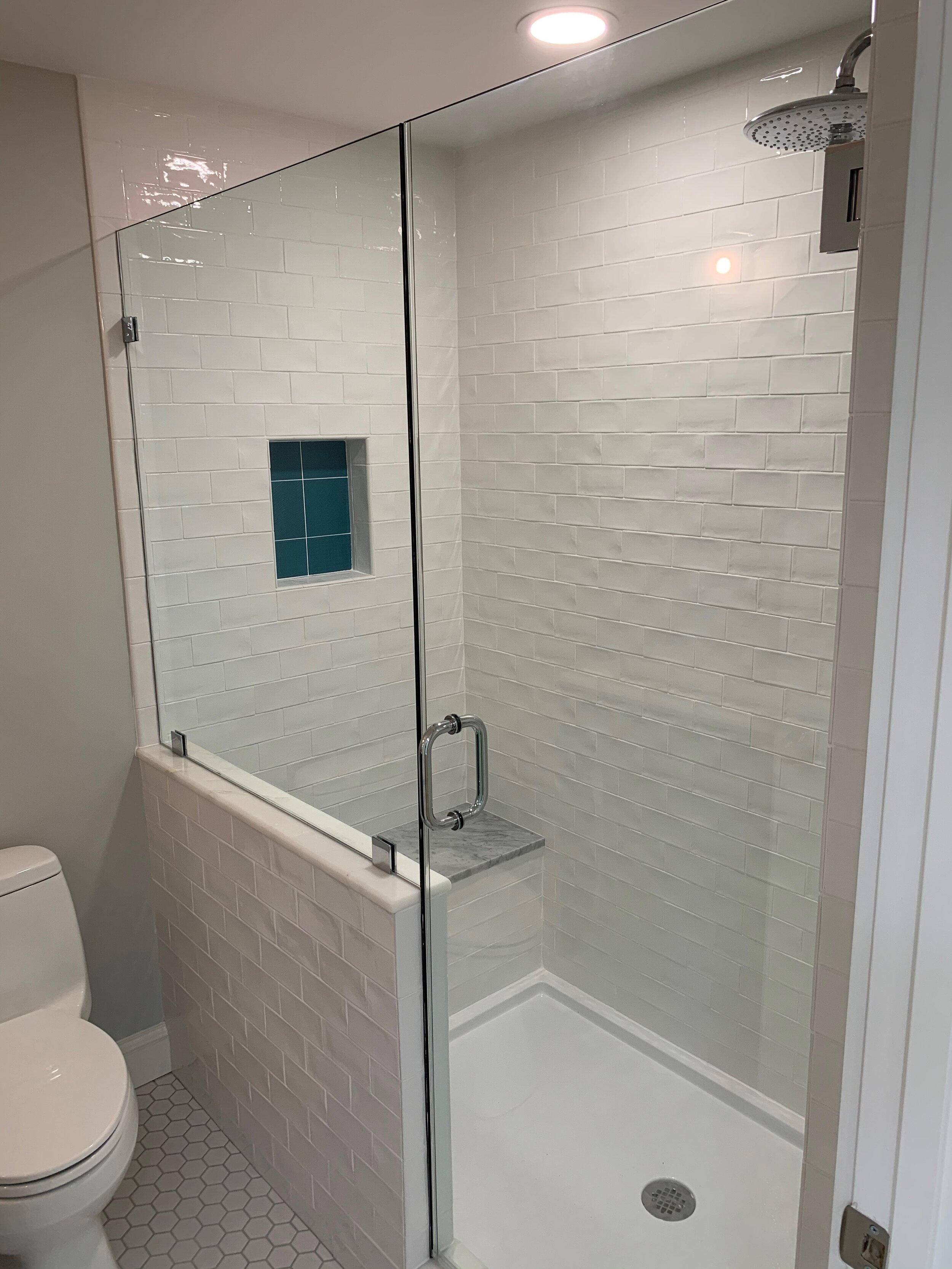  Full Bathroom Remodel:  New Plumbing, Glass Shower, and Wall and Floor Tiles 