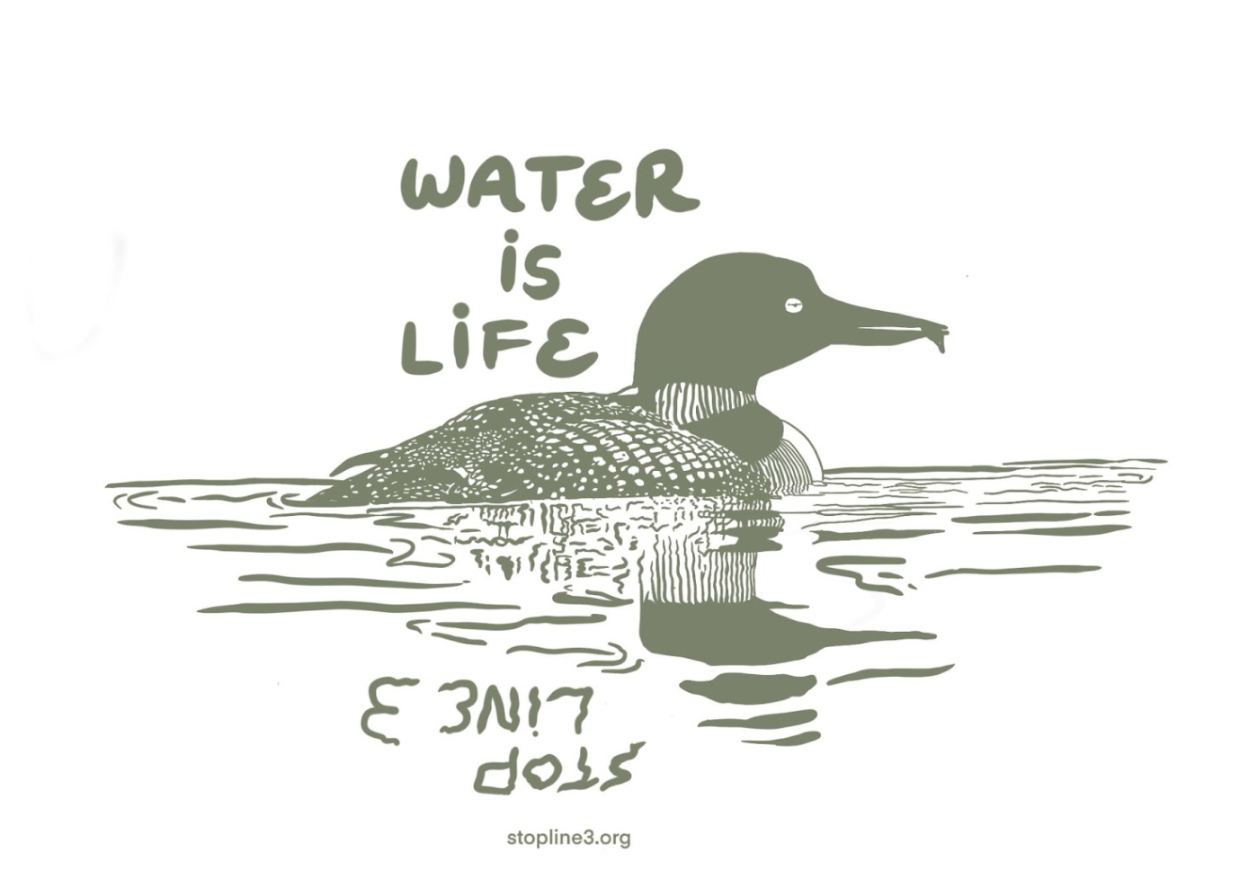 Stop Line 3/Water is Life, Screenprint, 2021
