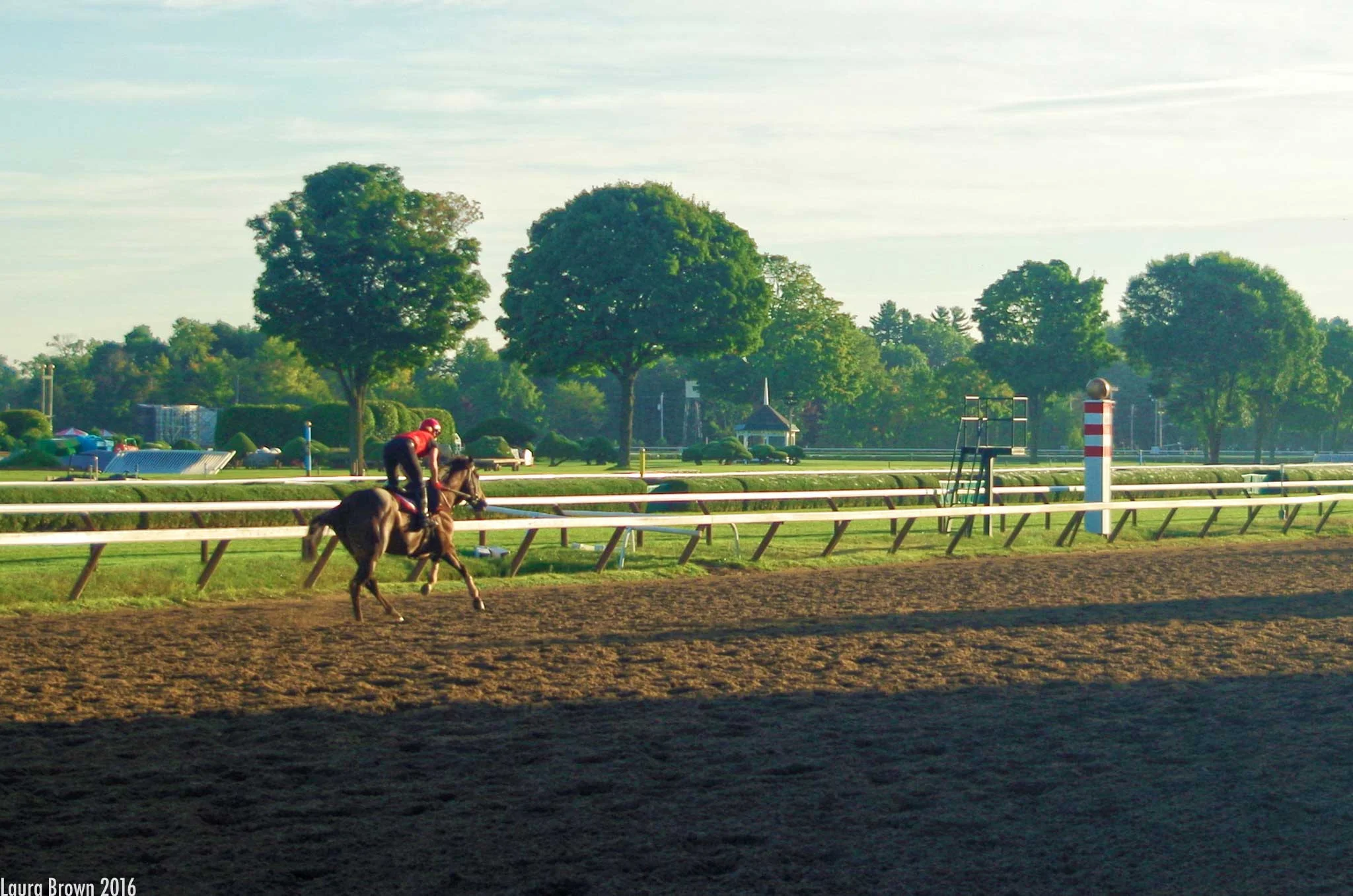 The morning work at Saratoga Racecourse. NY.