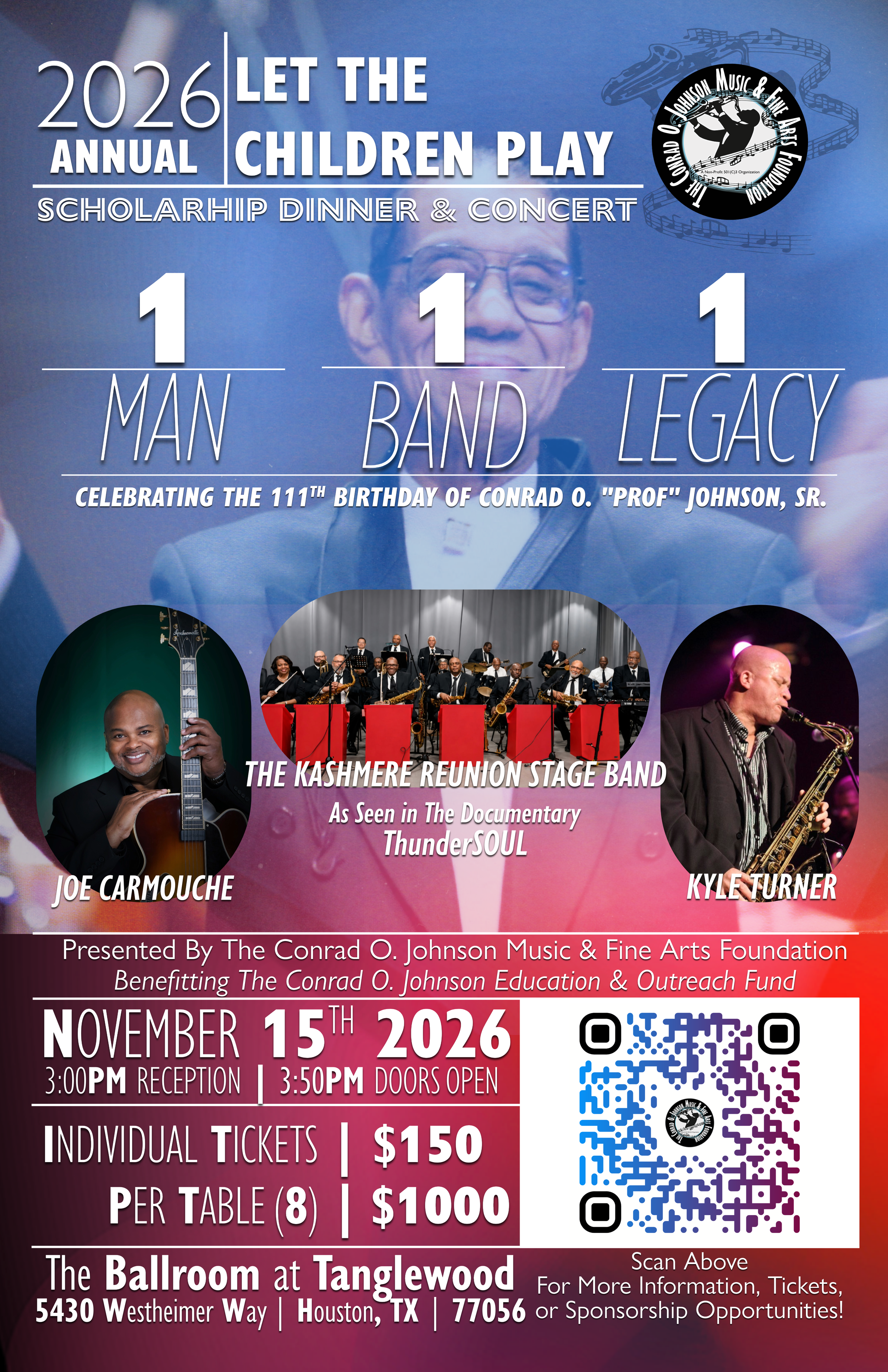 2026 Annual "Let The Children Play" Gala: 1 Man, 1 Band, 1 Legacy