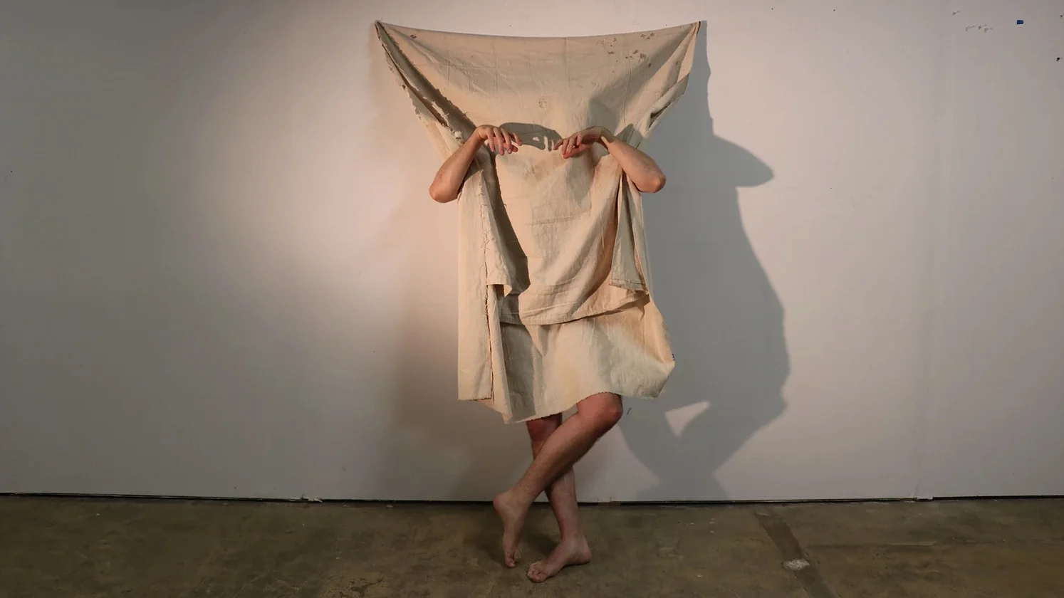 Canvas Dancer, wall-bound canvas performance costume, Peder & Hendrik 2018