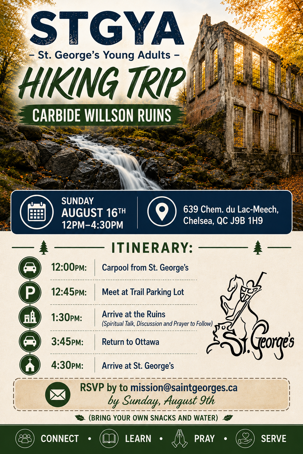St George's Young Adults - Trip to Carbide Willison Ruins