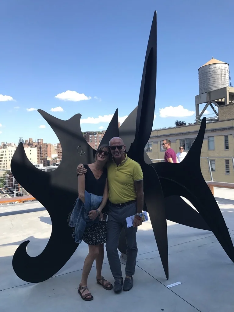Laure & P Whitney Calder sculpture.jpg