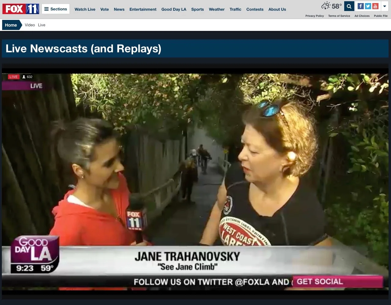 "See Jane Climb" was featured on Good Day LA on January 11th, National Take the Stairs Day.