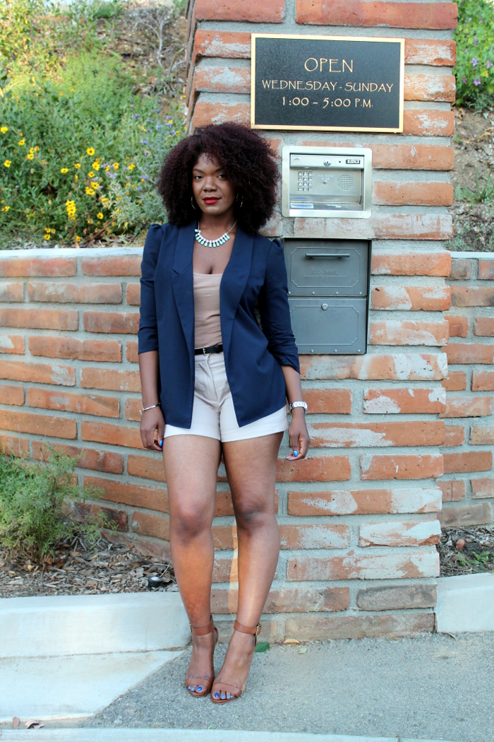 Outfit Of The Day: Navy Blue Blazer & Shorts — Arteresa Lynn