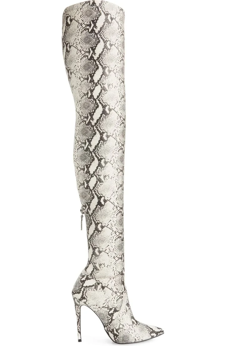 steve madden snakeskin thigh high boots