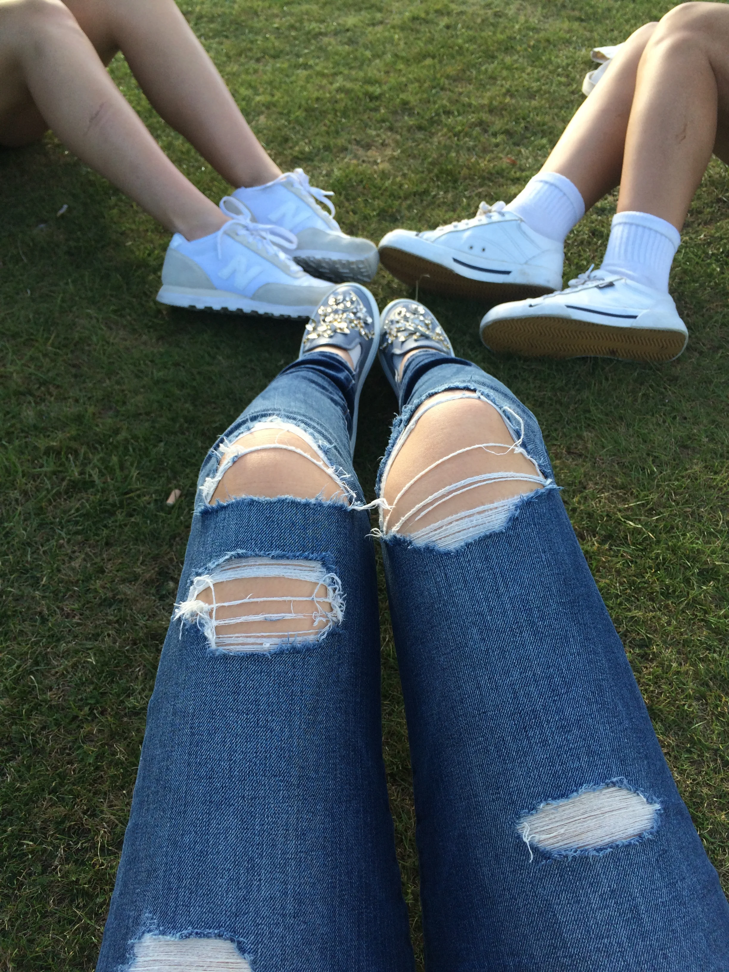 This picture was taken on a gorgeous sunny day at a park with my friends. My jeans are Joe's and my shoes are AGL. 
