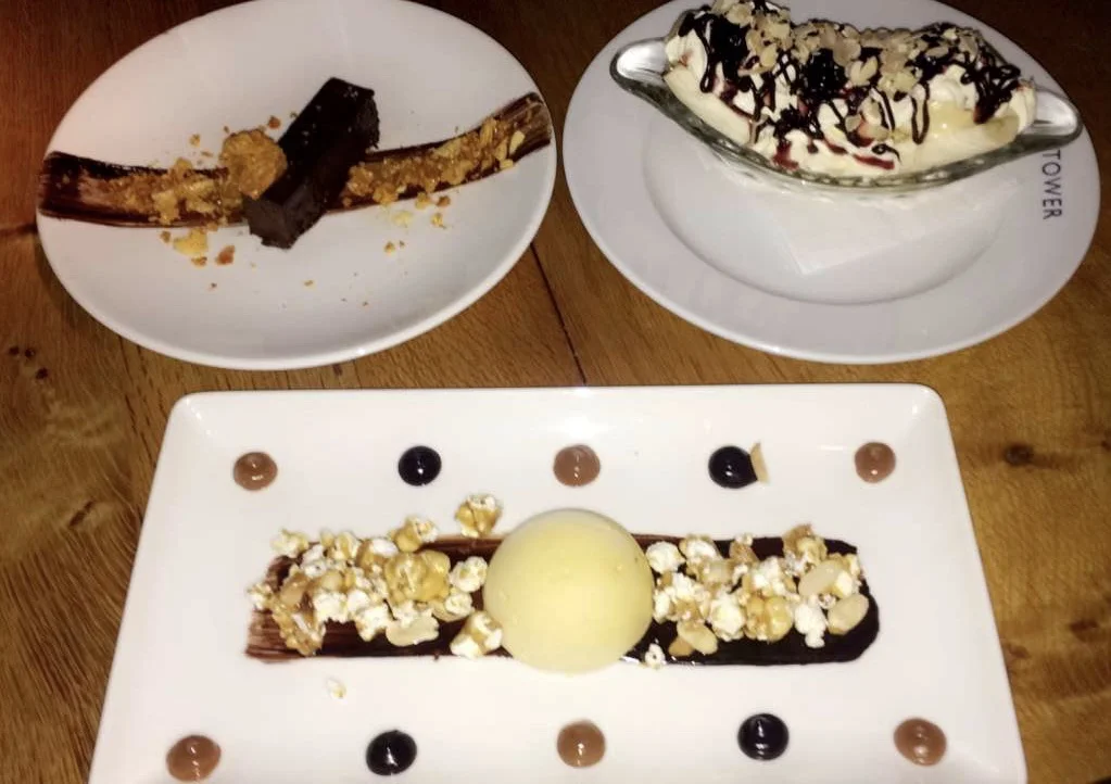 Assorted dessert puddings; Edinburgh, Scotland 