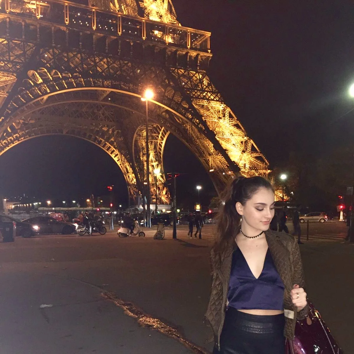 Coat: Burberry, Skirt: Free People, Purse: Louis Vuitton, Top: L'Agence, Choker: Forever 21