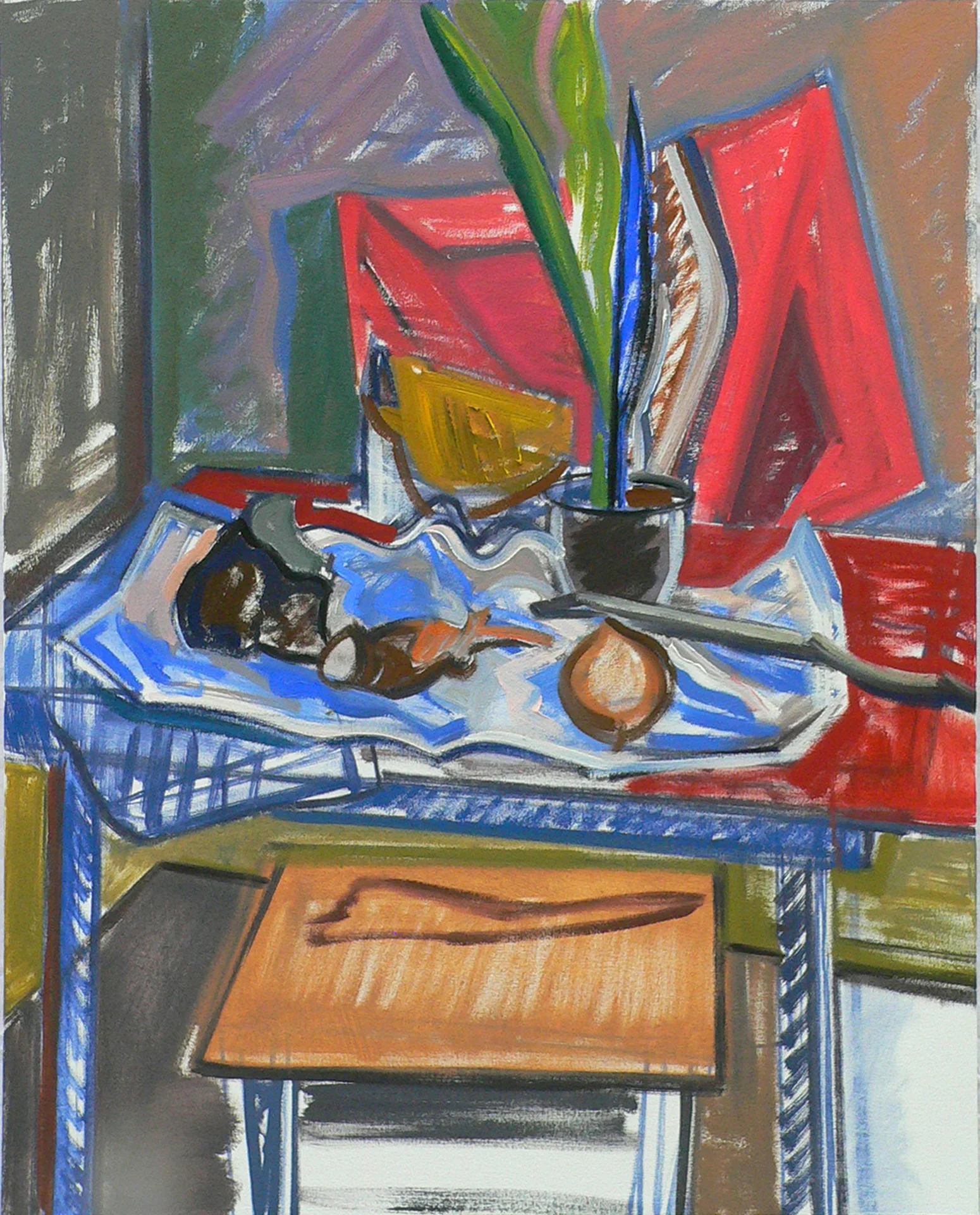 Still Life with Burned Wood and Map