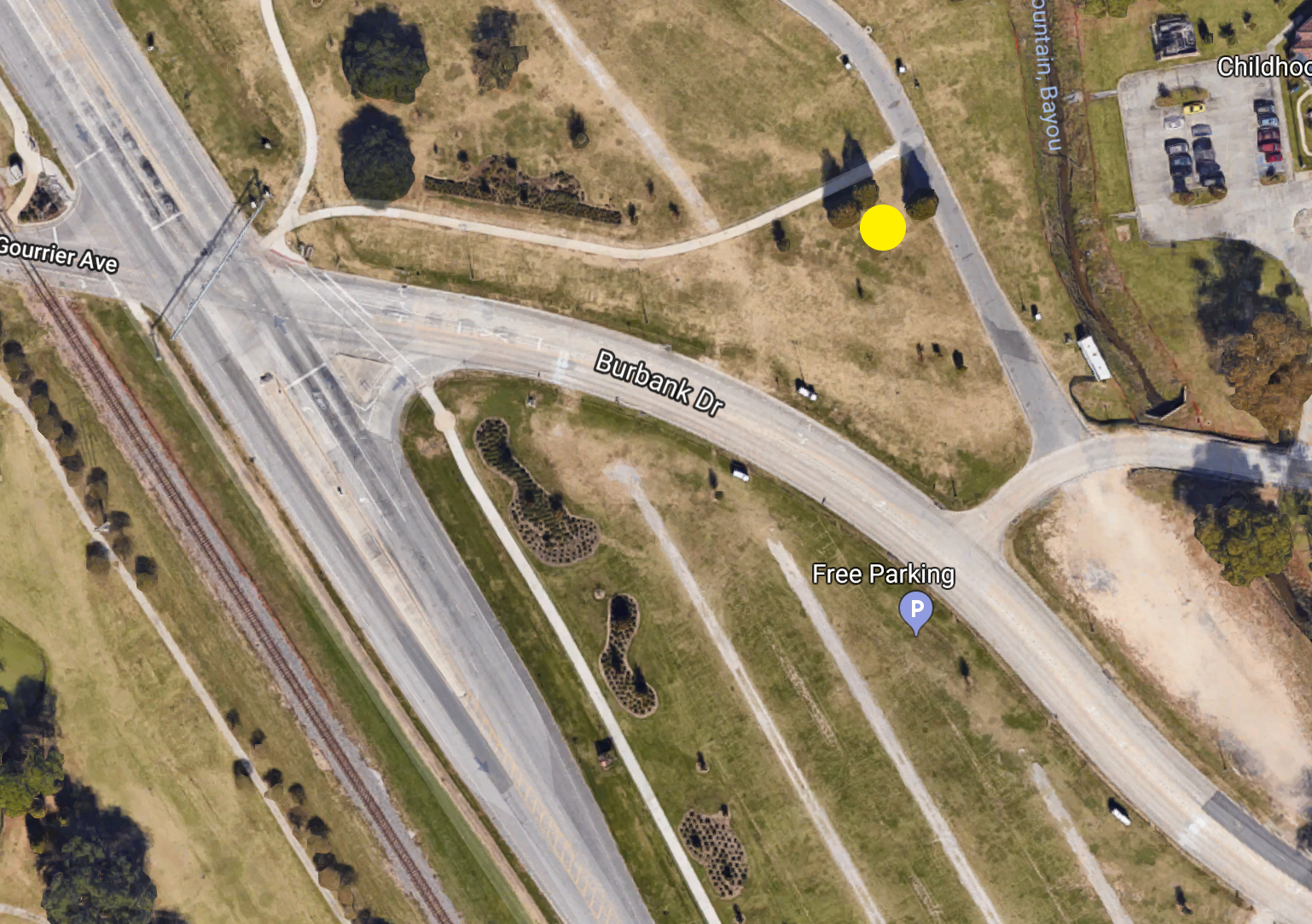 The little yellow dot is where we will be. Just look for the 3 trees. Parking will be an issue so try to get out there early! There is a free parking lot across the street.