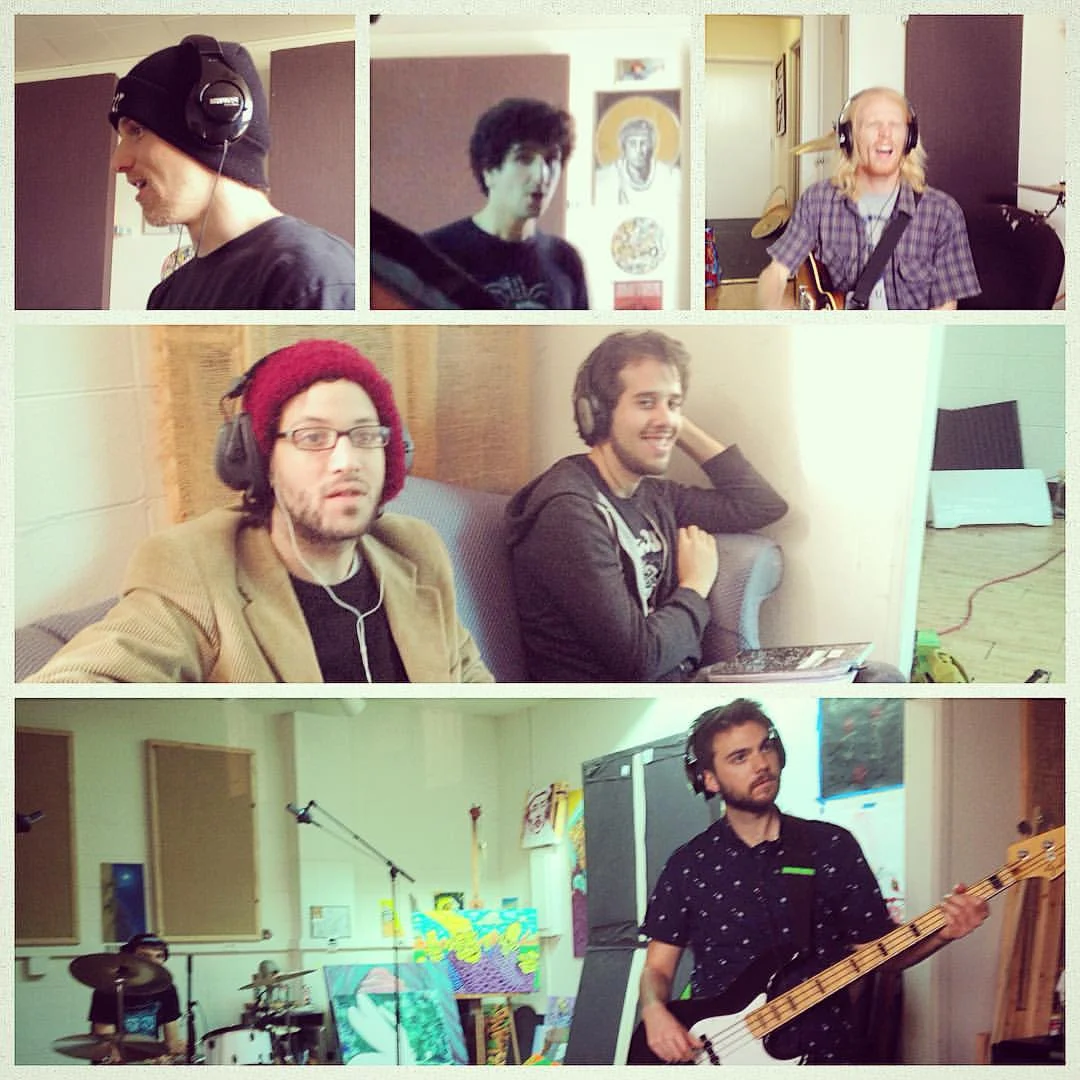 Recording this weekend was a truly finger-lickin’ nail-bitin’ knee-shakin’ tail waggin’ success.
Huge thanks to Brad and AJ for helping us realize our heaviest and craziest musical dreams yet, and to Nick for stopping by to provide that sweet sweet bit of extra motivation.
We are so grateful/excited about this new music and we couldn’t be happier, we just couldn’t.
