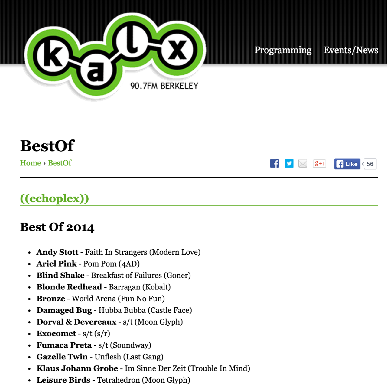Muchísimas gracias to DJ Cia Cia La Pirata from KALX for including us in her Best-of-2014 playlist. View the whole thing here:::: http://kalx.berkeley.edu/bestof/2014