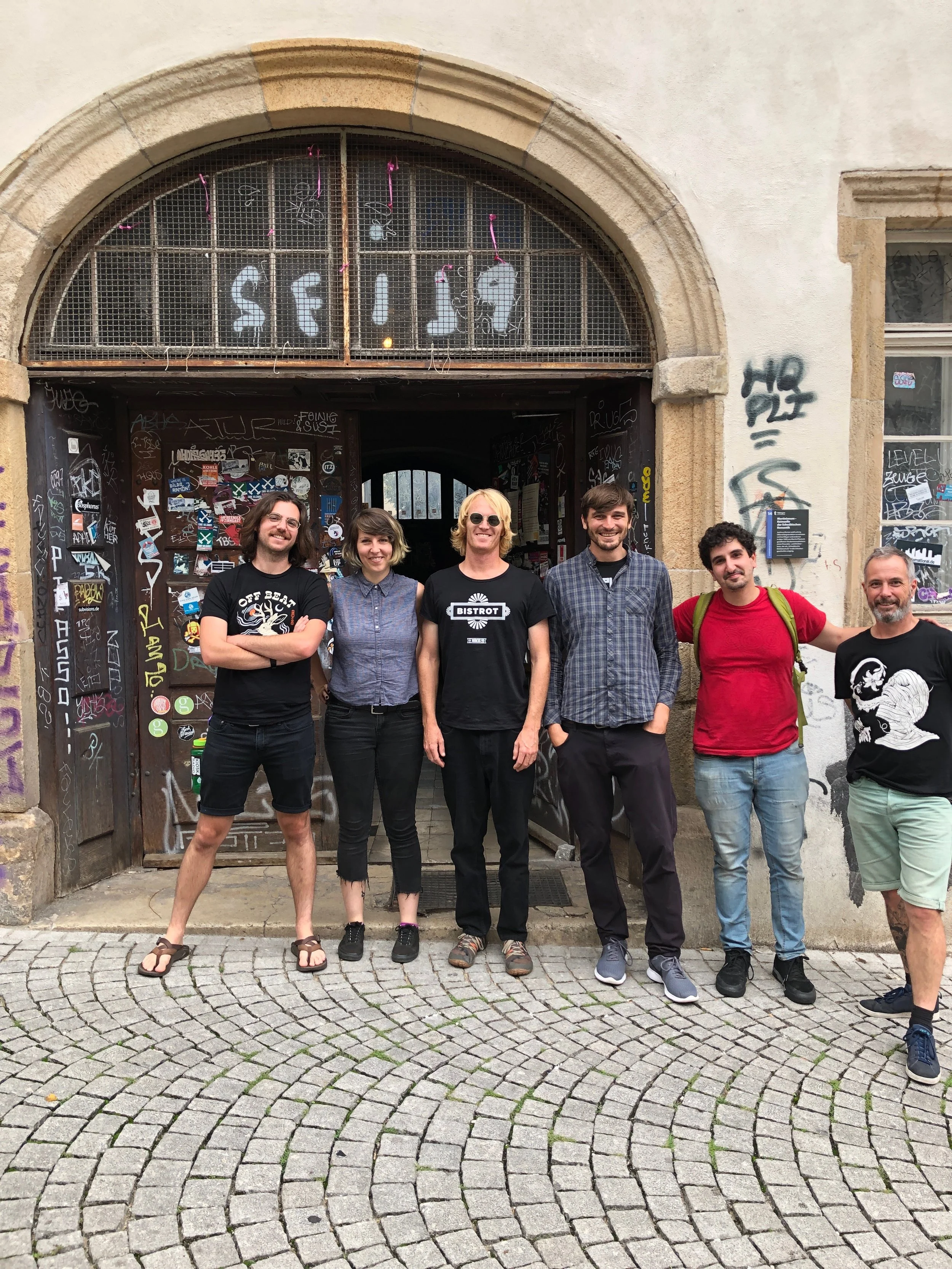 The band with Kurt outside of Hausbar in Tübingen
