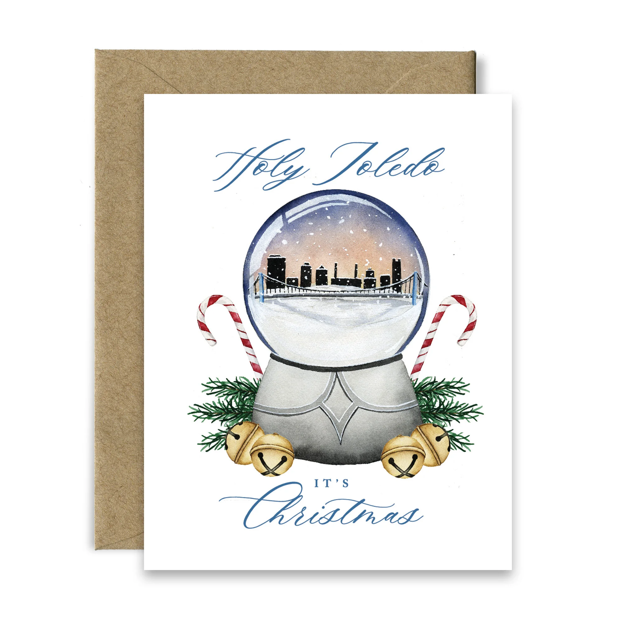 Snow Globe Holy Toledo Christmas Greeting Card