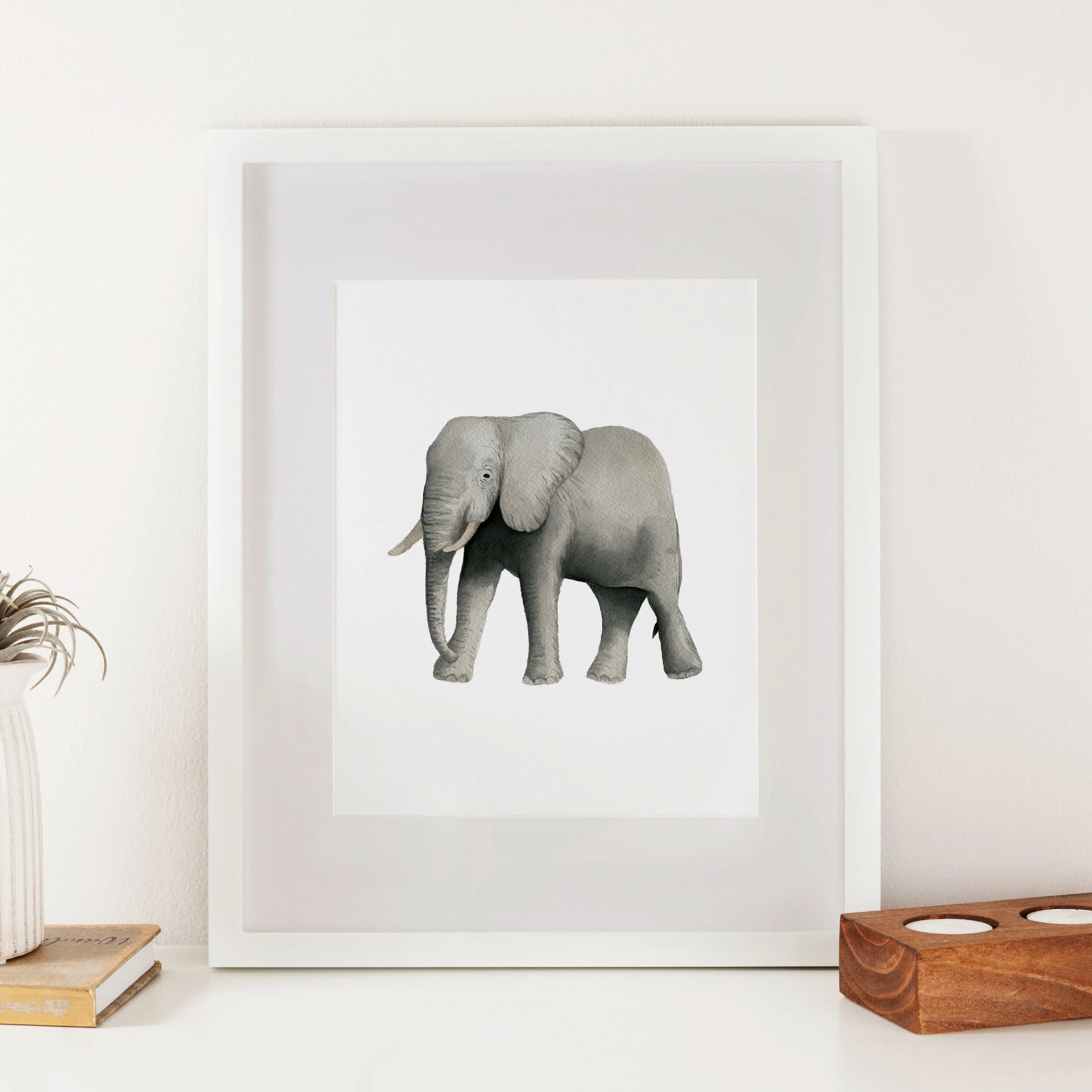 Elephant Watercolor Art Print