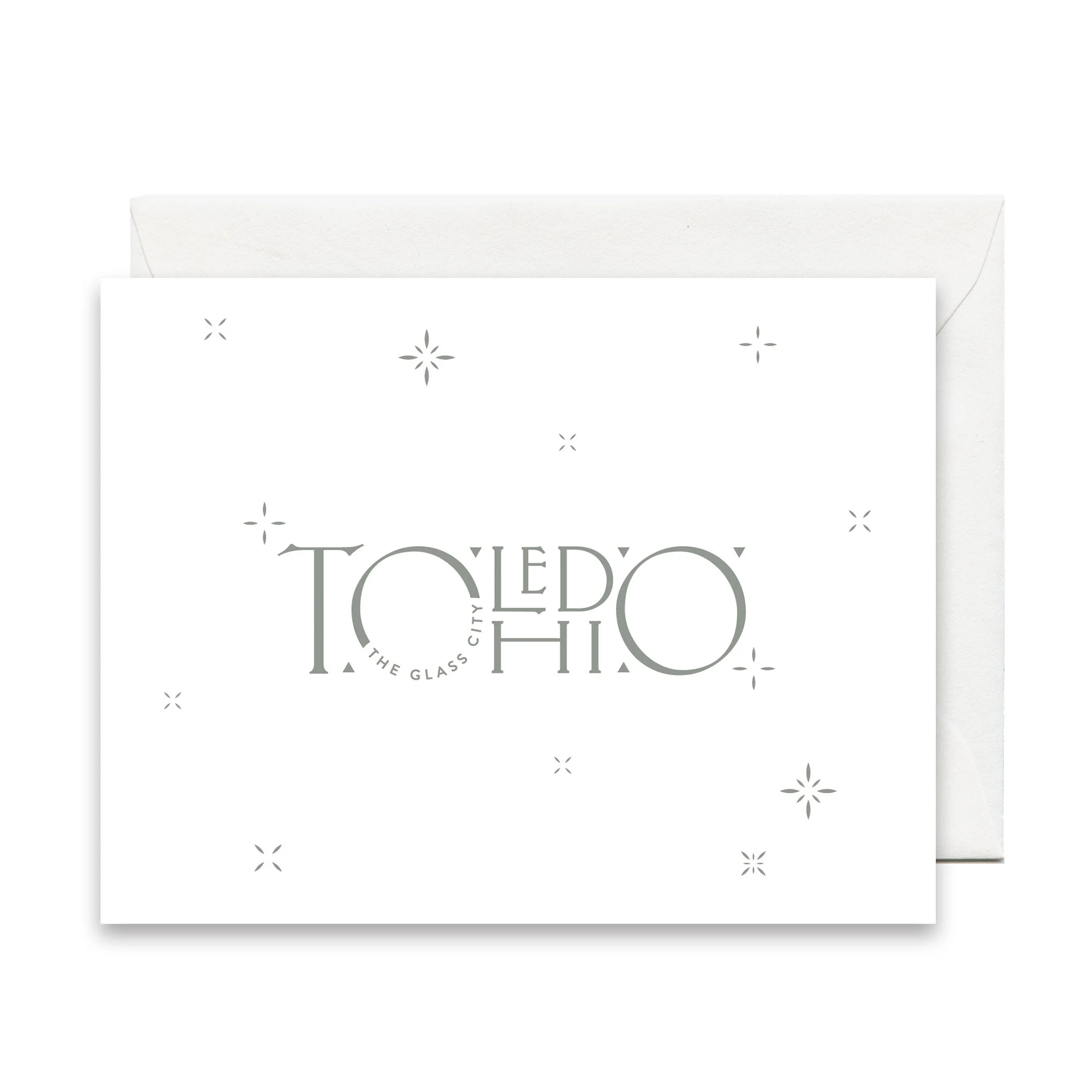 Toledo Ohio White Experimental Wordmark Greeting Card