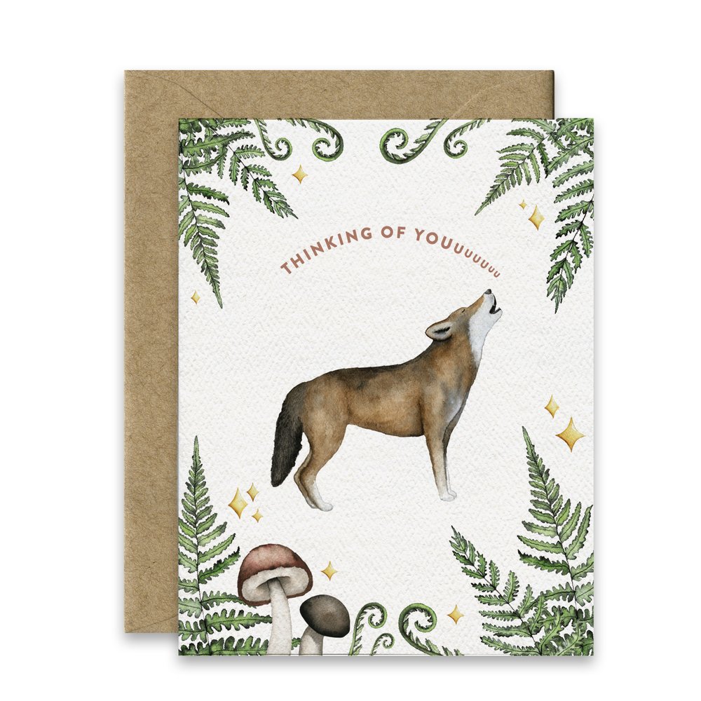 Red Wolf Thinking of You Card » Pip & Cricket
