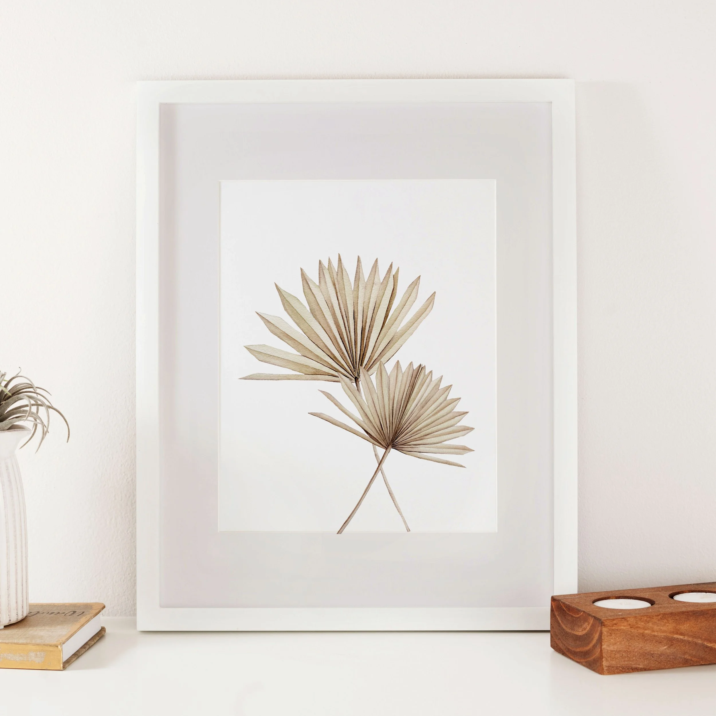 Dried Palms Watercolor Print