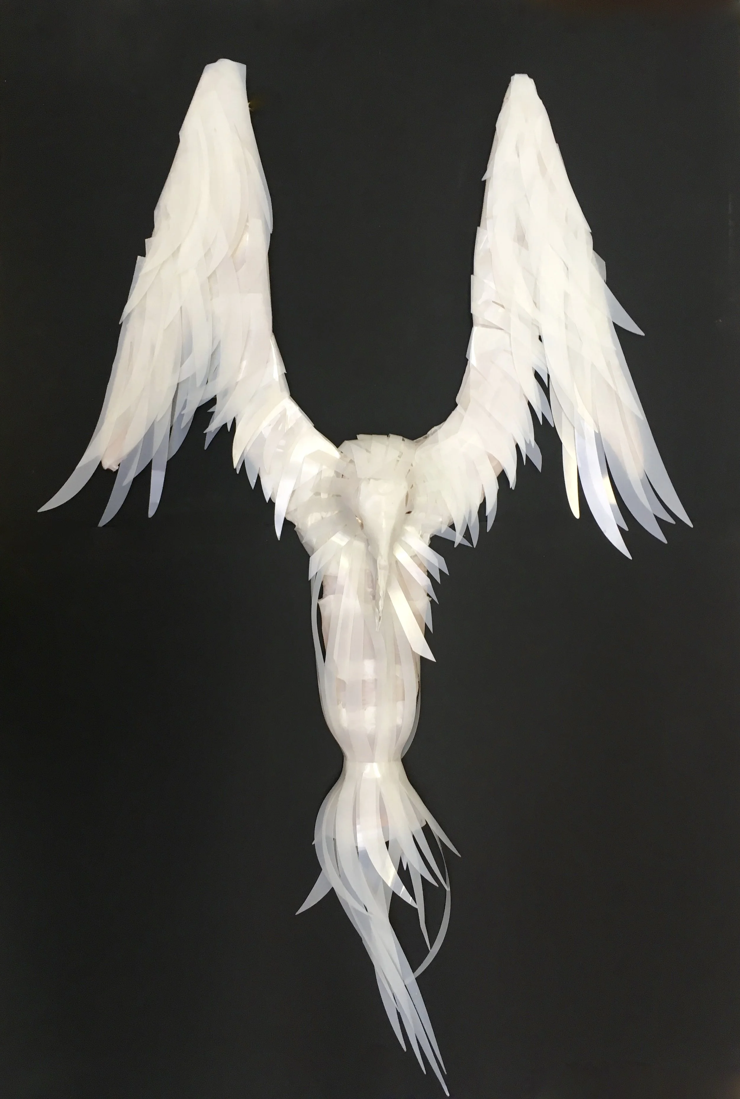 Albatross (Milk bottles, misc plastic waste, copper wire). 80cm by 100cm