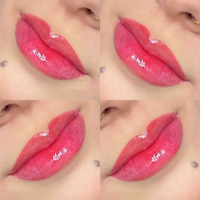 this lovely client came in wanting her lips a little more overlined than her natural shape, as well as a defined Cupid&rsquo;s bow 💖 swipe to see the original lips 👄🌸