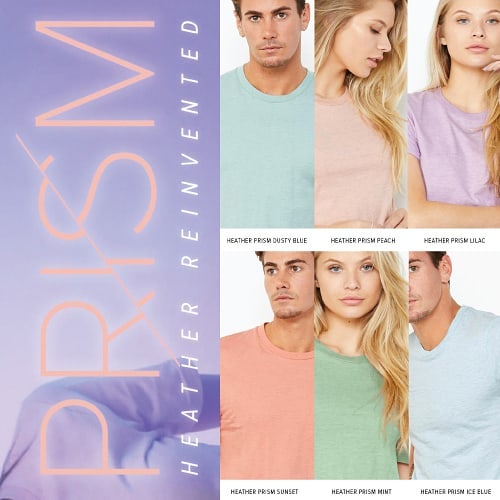 Spring has sprung! Check out the new heather colors from Bella Canvas! #pastelcolors