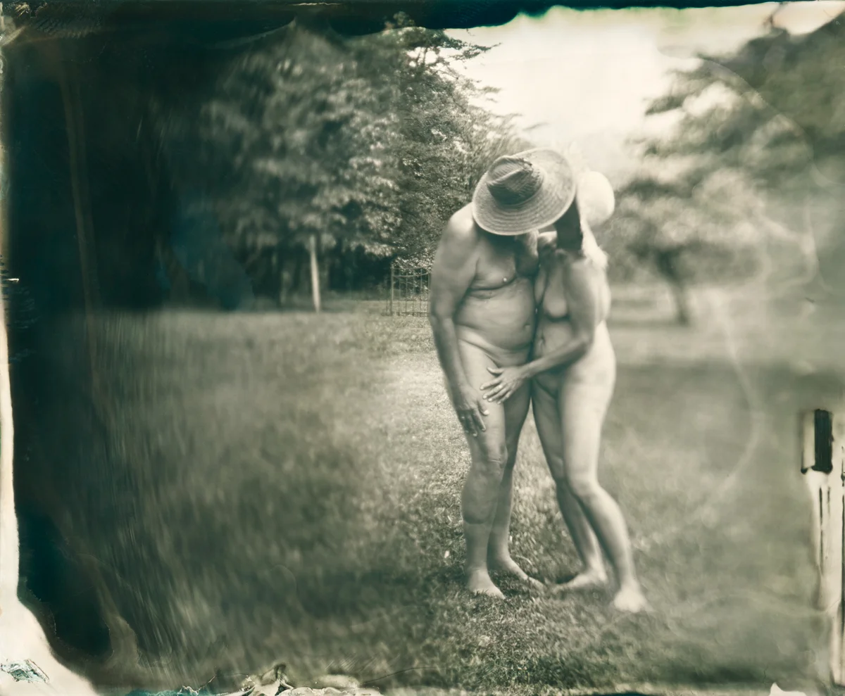Naturalists I have been using the collodion process to photograph public and private naturalist communities throughout the mid-Atlantic region, particularly focusing on communities from West Virginia, New Jersey, Pennsylvania, and New York. My life’s work has always returned to the subject of “community” and I have particularly sought to study communities that people form outside of societal norms. Marrying my study of naturalist communities with the collodion process is born of my appreciation that bodies are not perfect, each body has beauty in its imperfections. Similarly, the collodion process is not perfect, and each wet plate holds artistic beauty in its imperfections. Collodion process nudes in natural settings also are unanchored by any sense of time or era, and so take on a timelessness that allows the viewer to come closer to the imperfection and beauty of each subject as well as the imperfection and beauty of each wet plate.