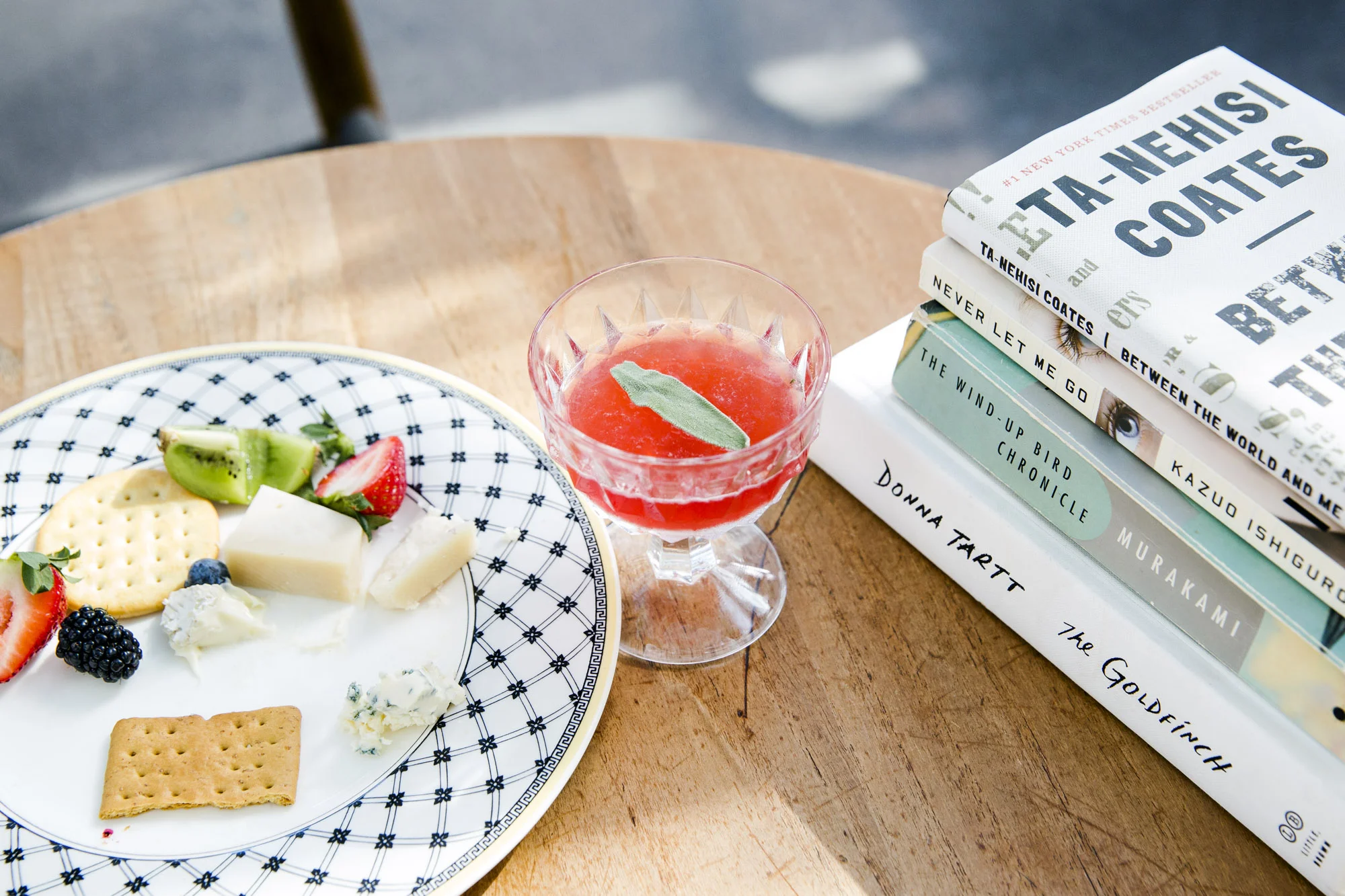 Commissary at the Line Hotel for quiet reading and summer snacks. 