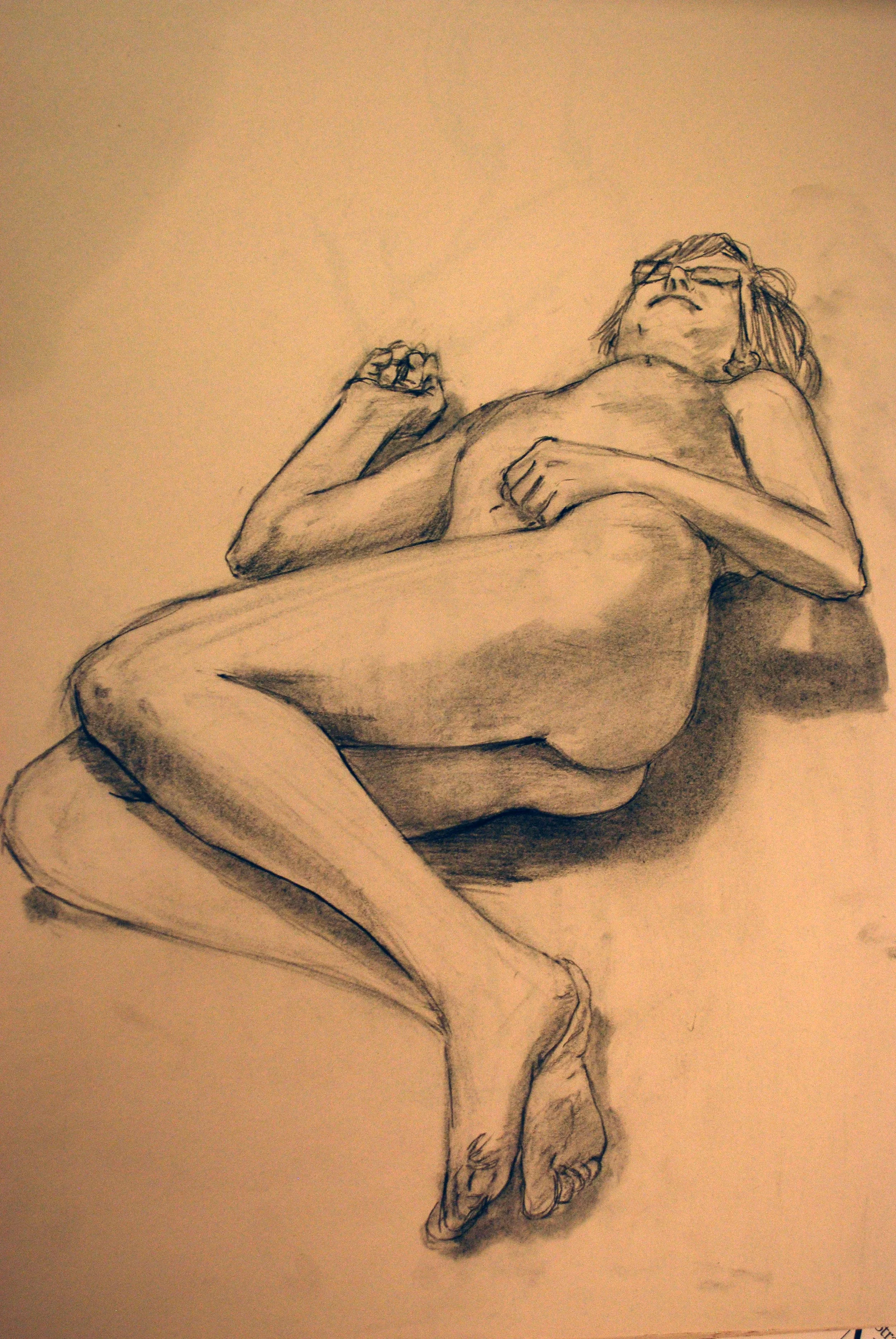 'Sketch of a Woman' Charcoal on Newsprint 2014