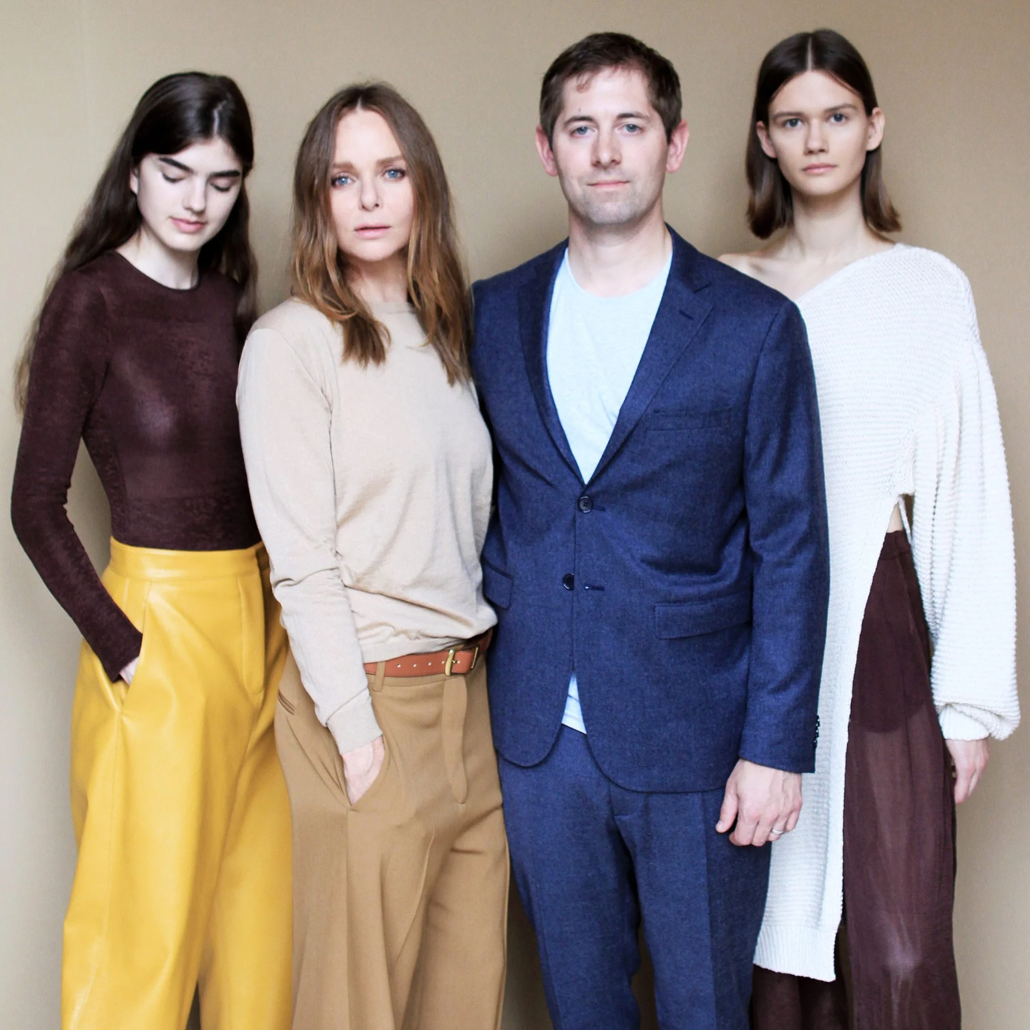 Dan Widmaier with Stella McCartney & models at Fashion Week, Paris, October 2017