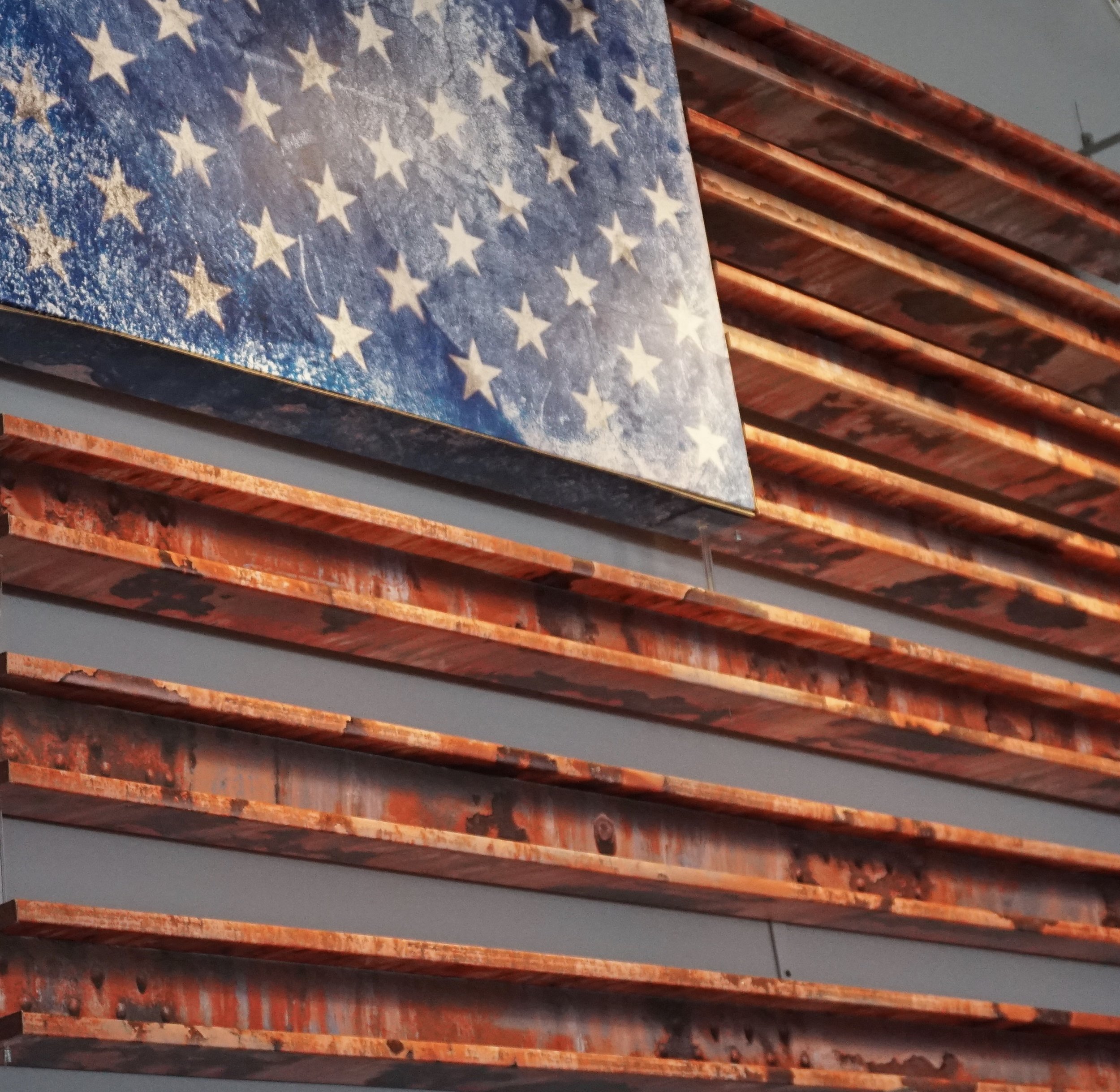 Our last stop was the New Balance factory store. I fell in love with this rustic steel flag in the entryway. Someone please make one of these for me!