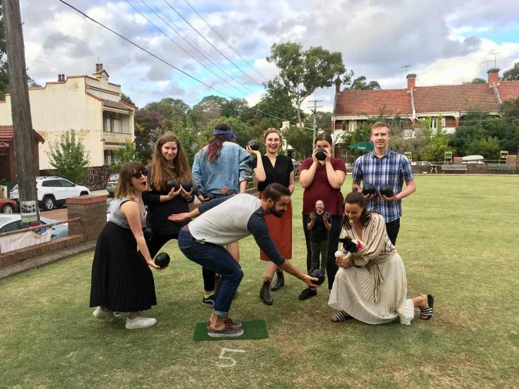 Some of our Sydney coworkers enjoying one of our monthly social events.