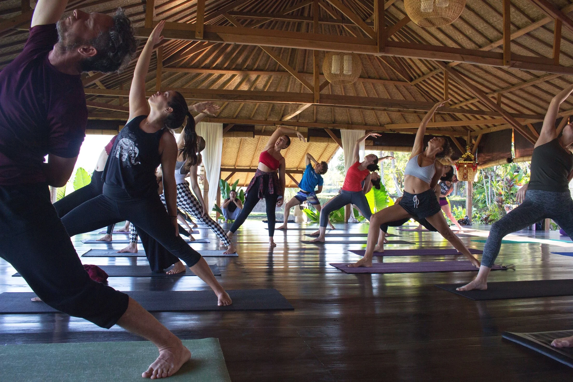 Sarah Frank during her Yoga teaching in the depths of Bali.