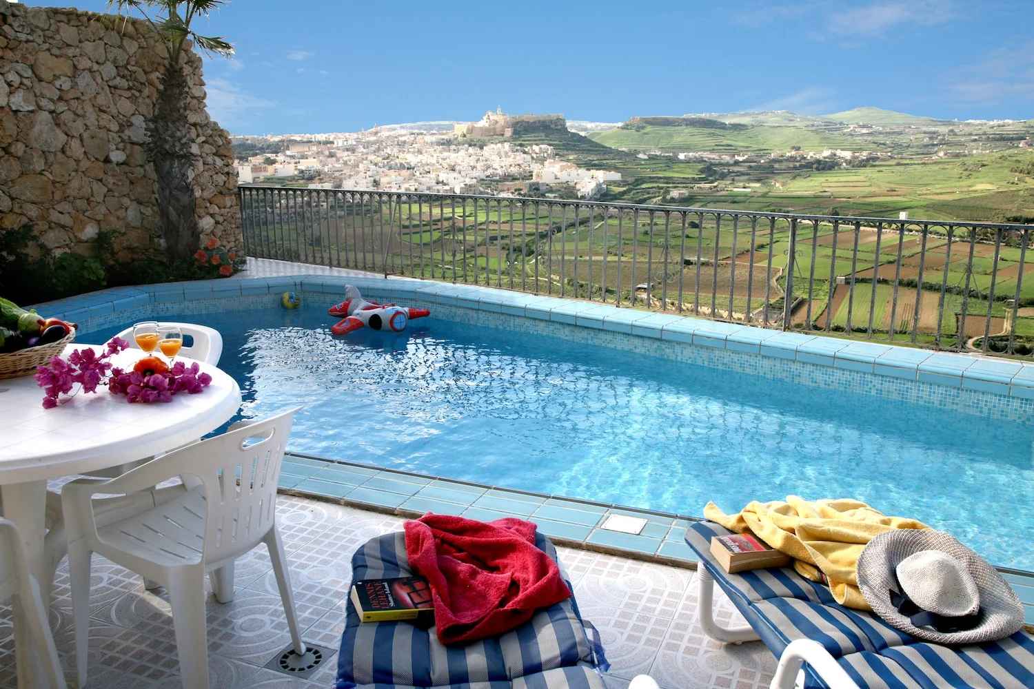 Pool with view of rolling hills