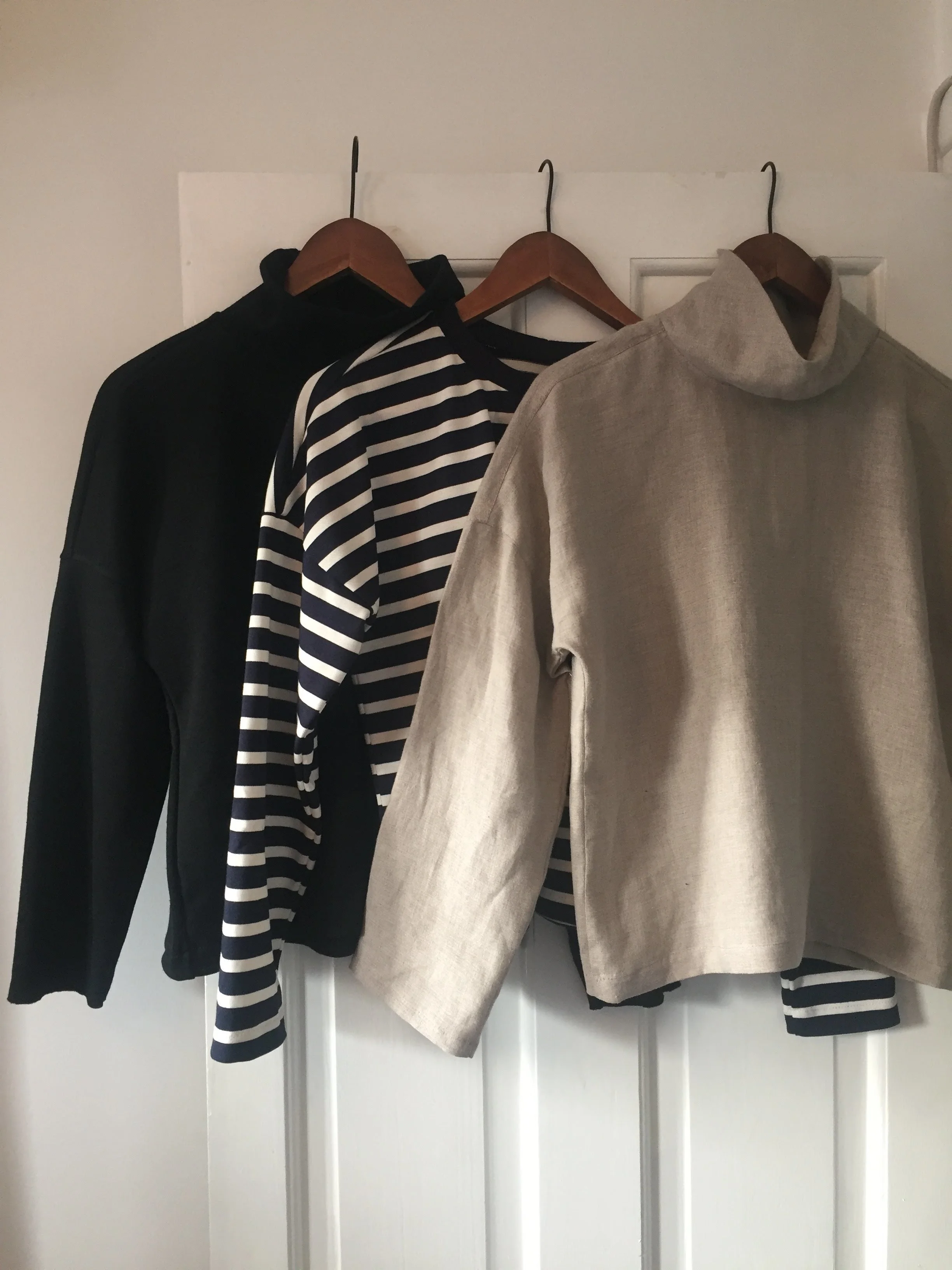 LB pullovers in three versions.