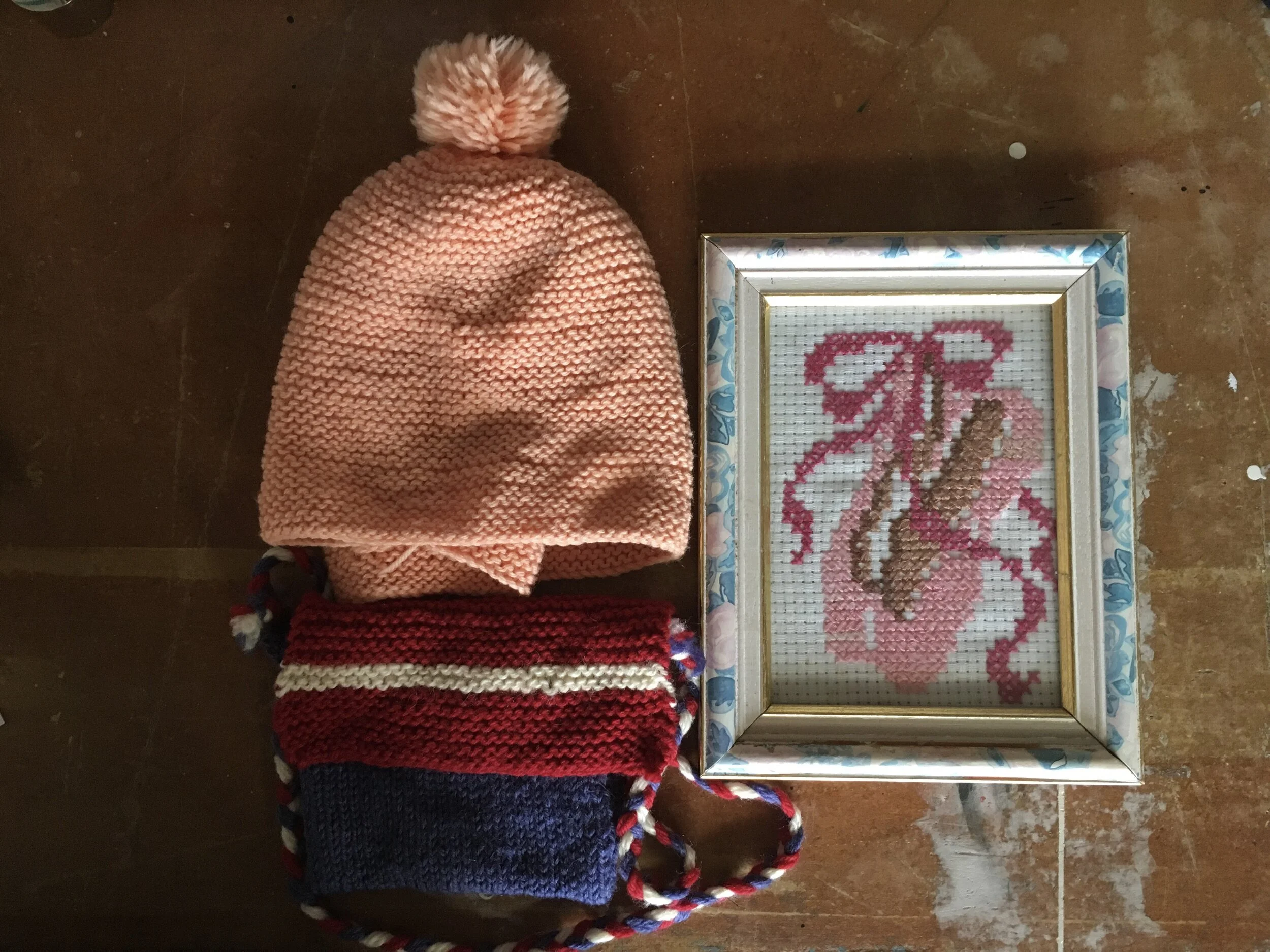 A selection of Frances’ earliest creations - including a hat she made for Brownies.