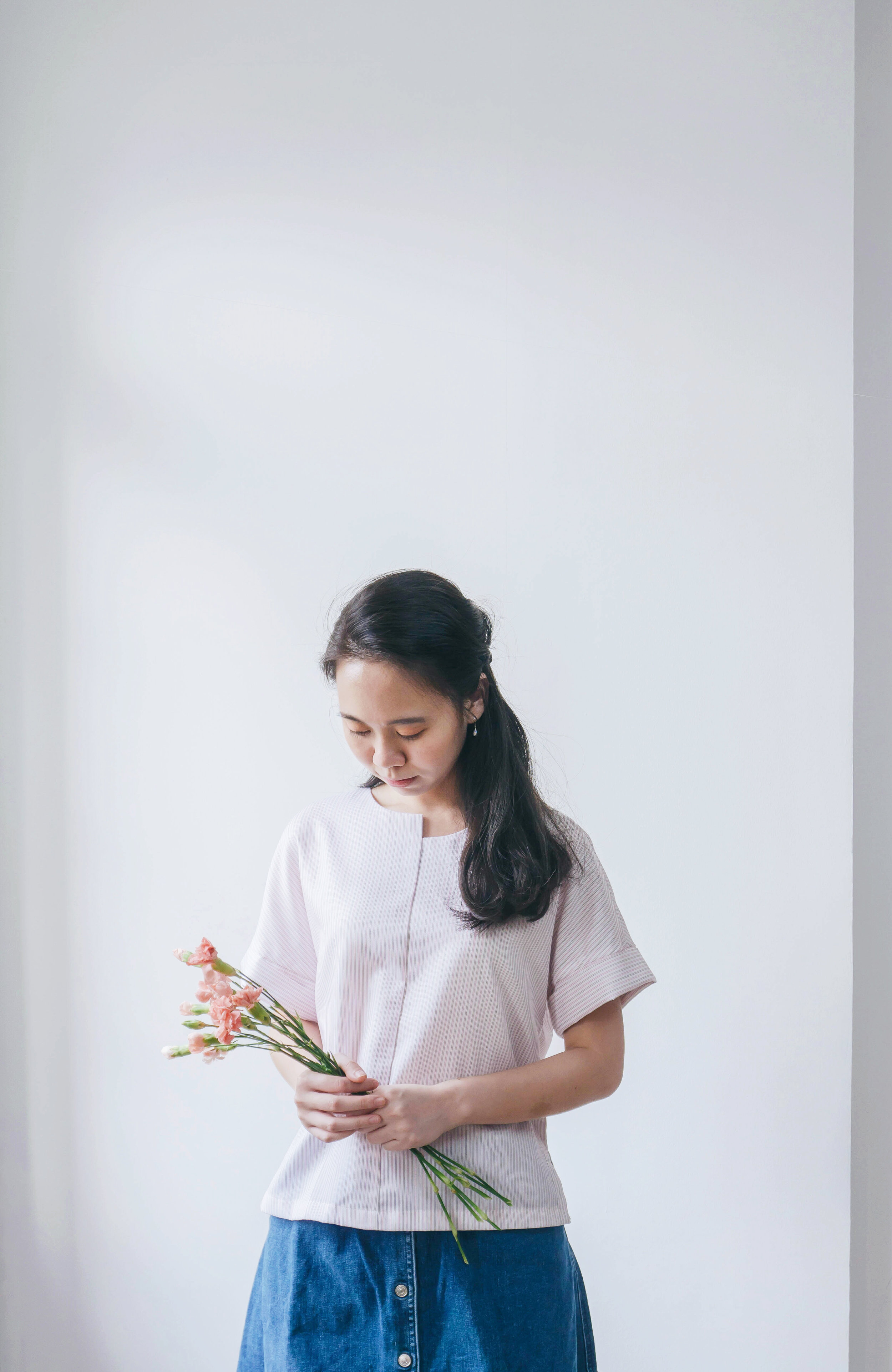 Boxy Top with Irregular Necklines