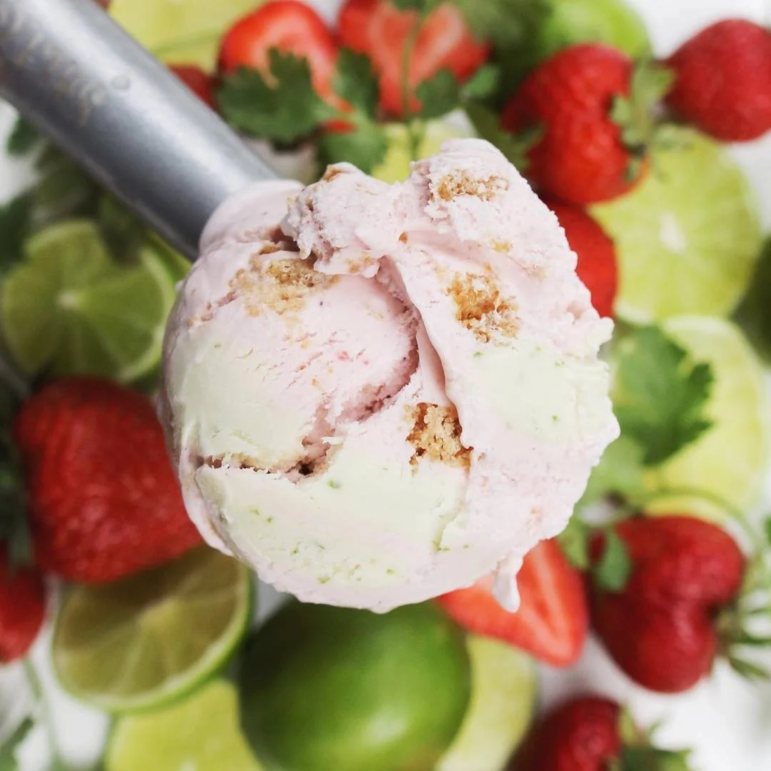 Strawberry Cilantro Lime Cheesecake