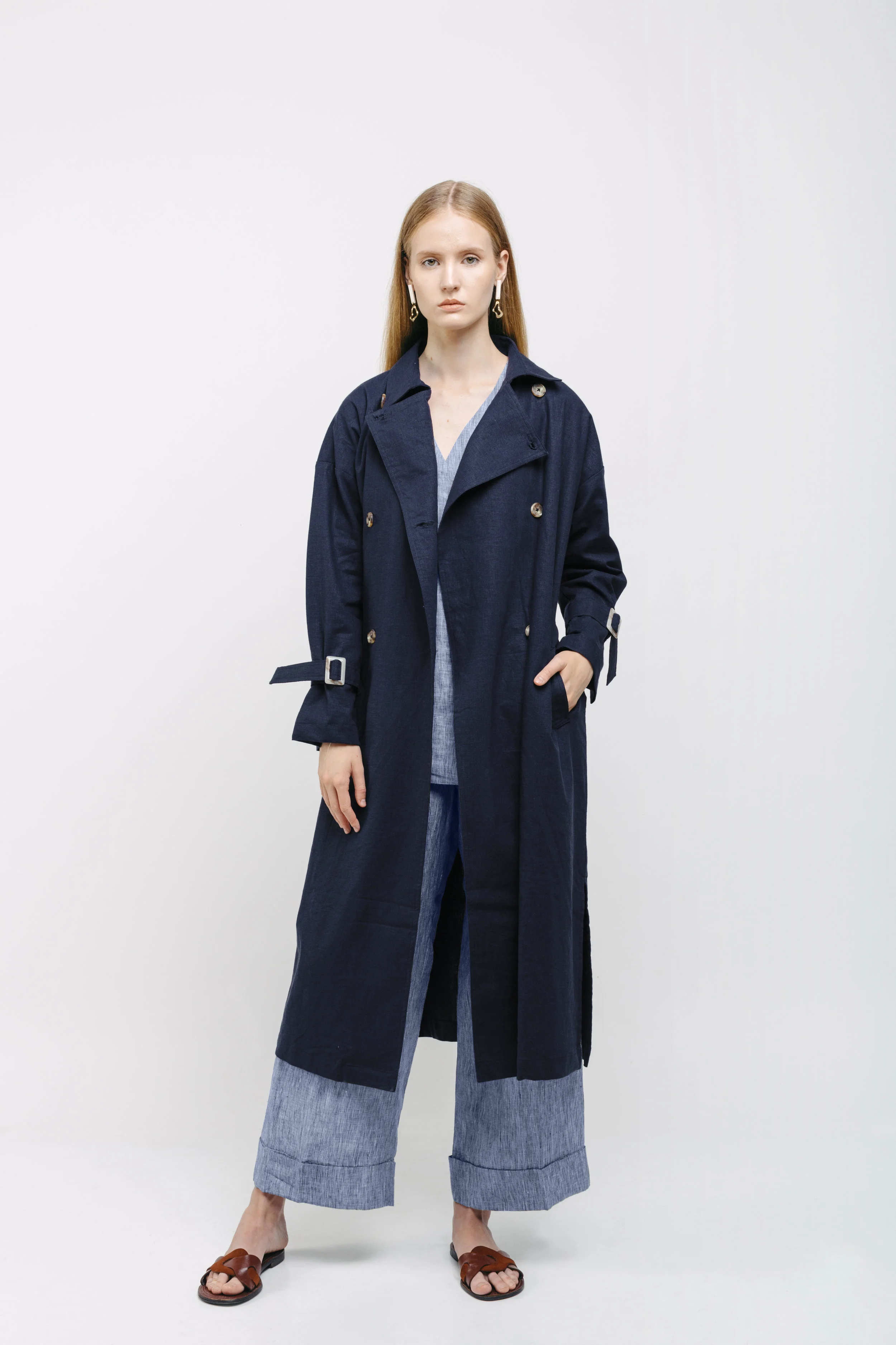 Trench Coat Dark Blue
